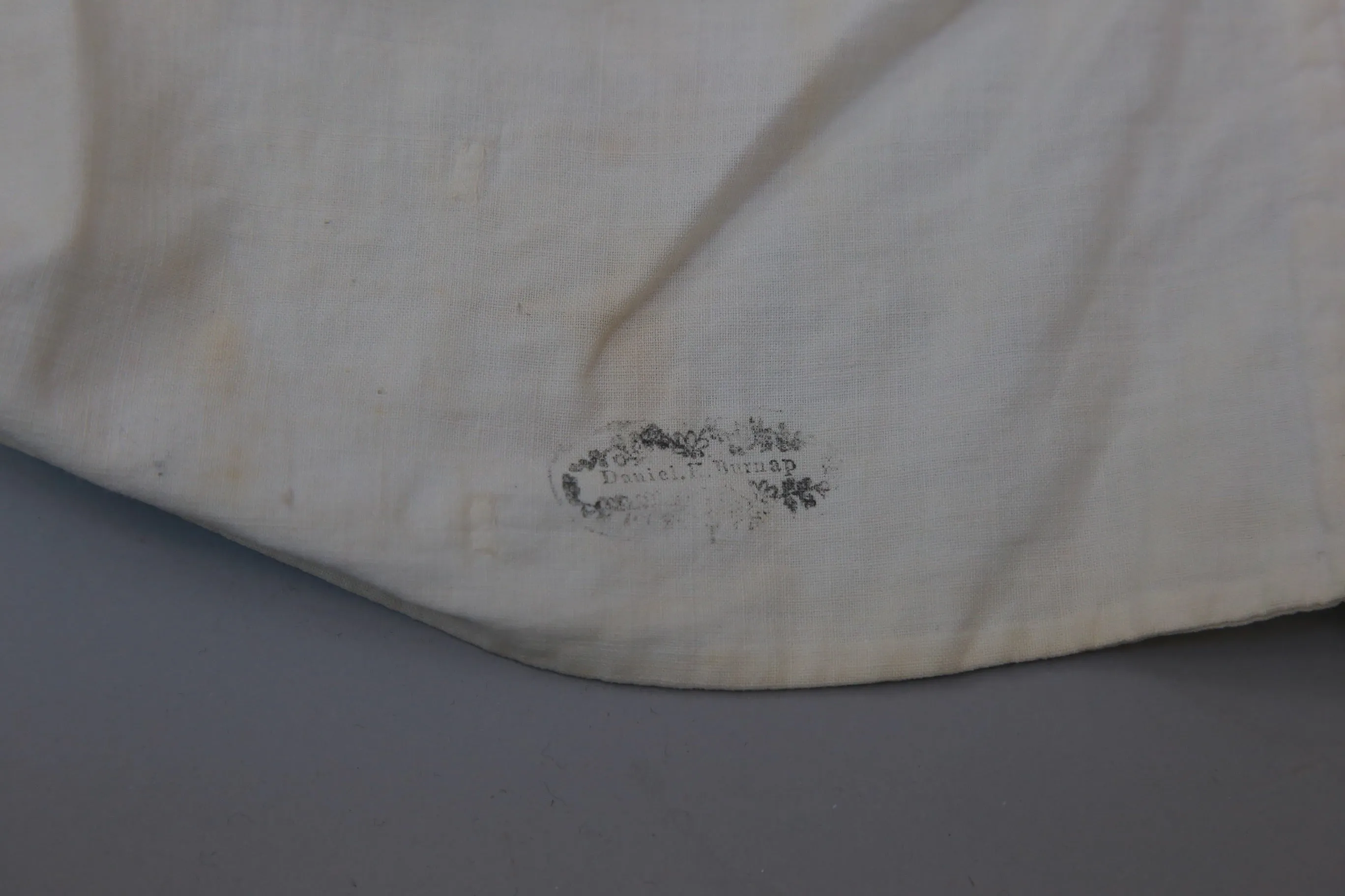 Early 19C Antique mens waistcoat C 1820 white ribbed cotton XS