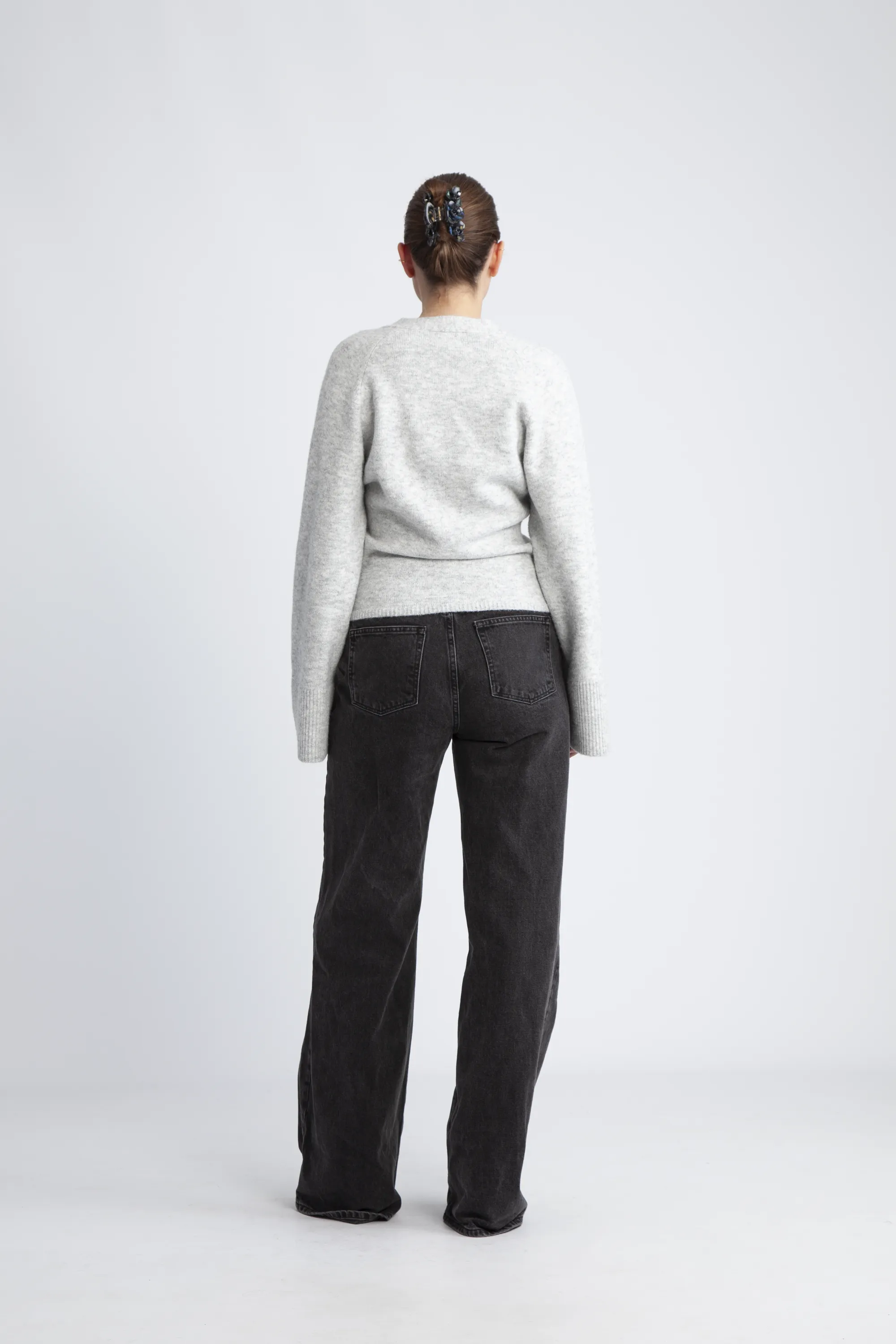 Elisabeth Knit Cardigan - Light Grey Melange