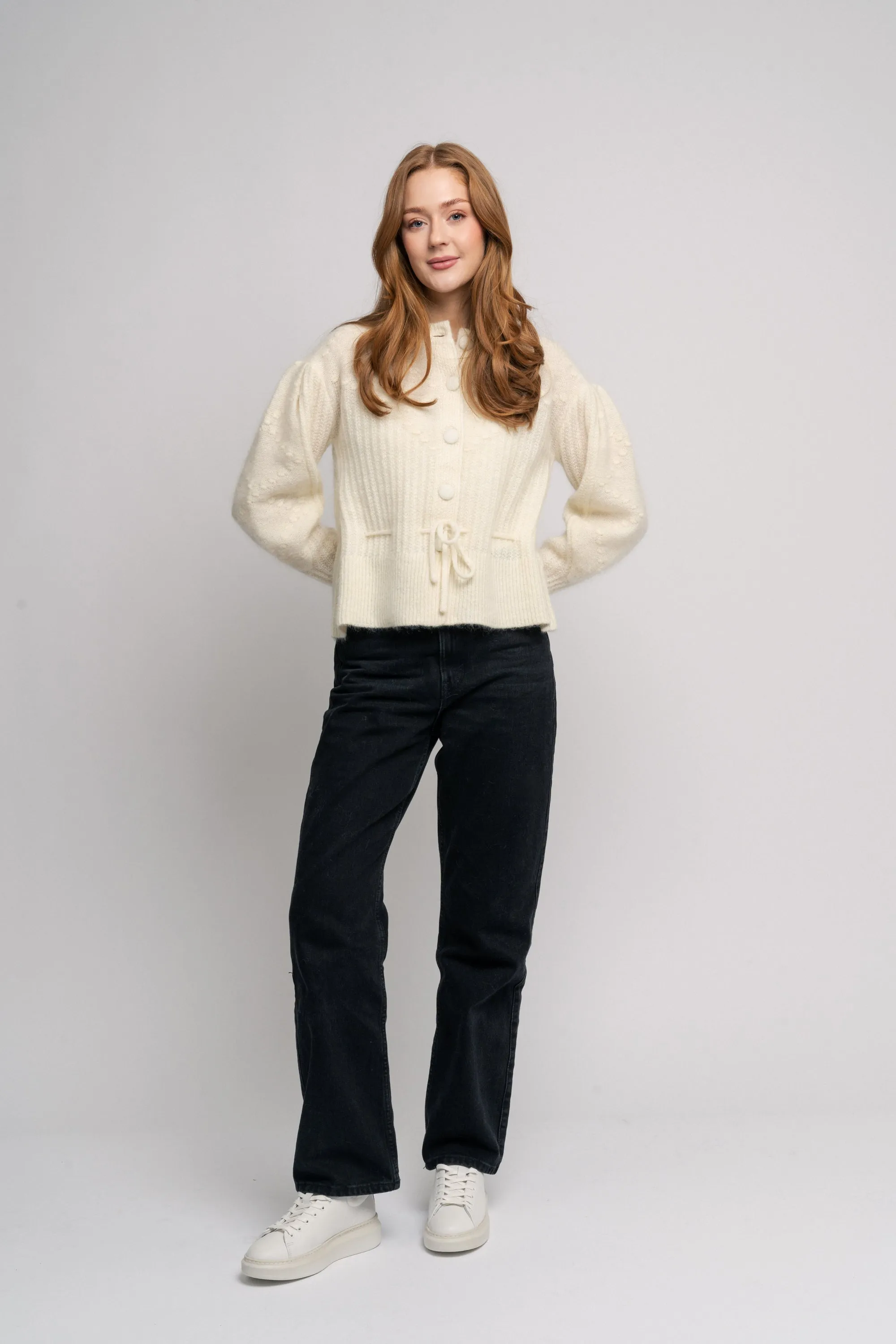 Elma Mohair Cardigan - White