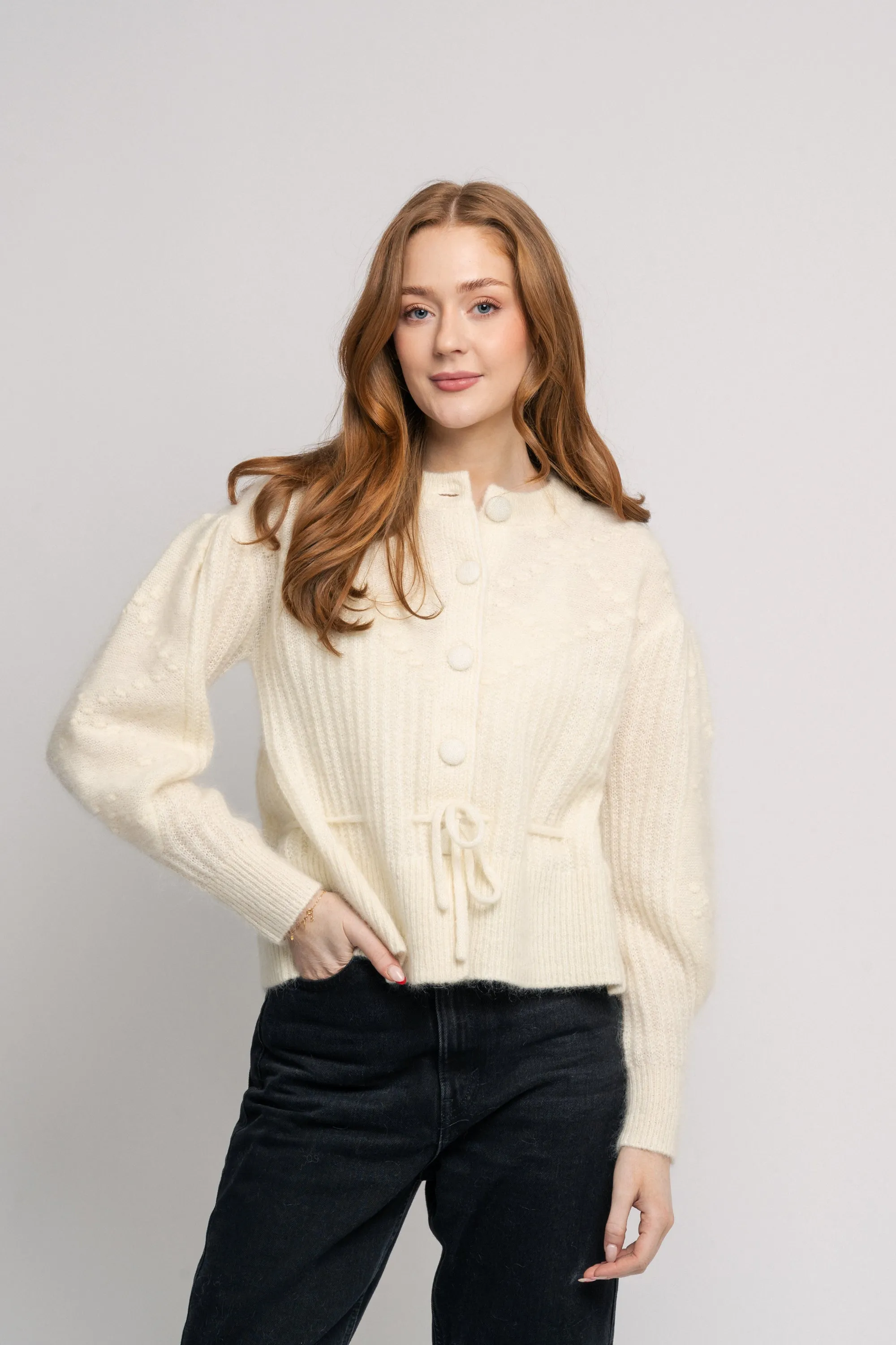 Elma Mohair Cardigan - White