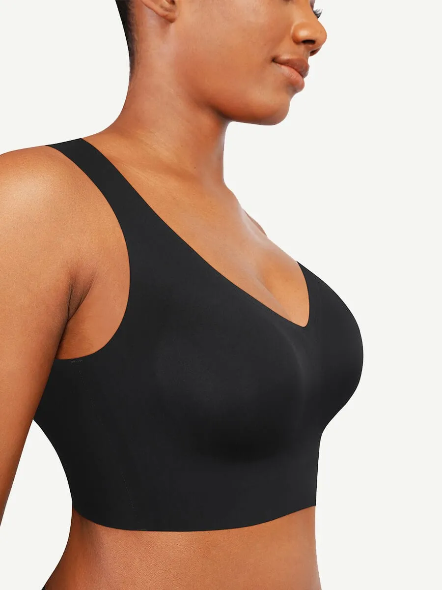 Fitted V-Neck Seamless Bra Tank Top