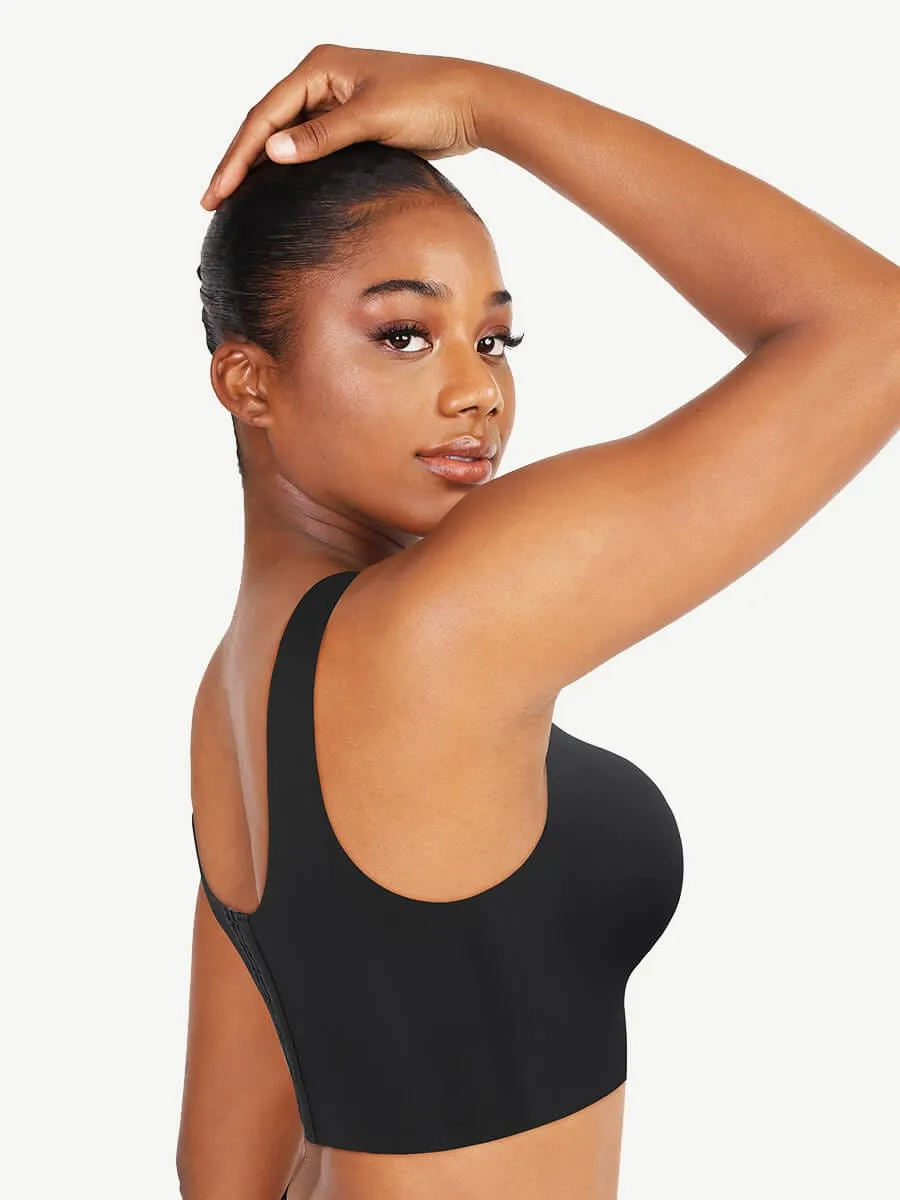 Fitted V-Neck Seamless Bra Tank Top