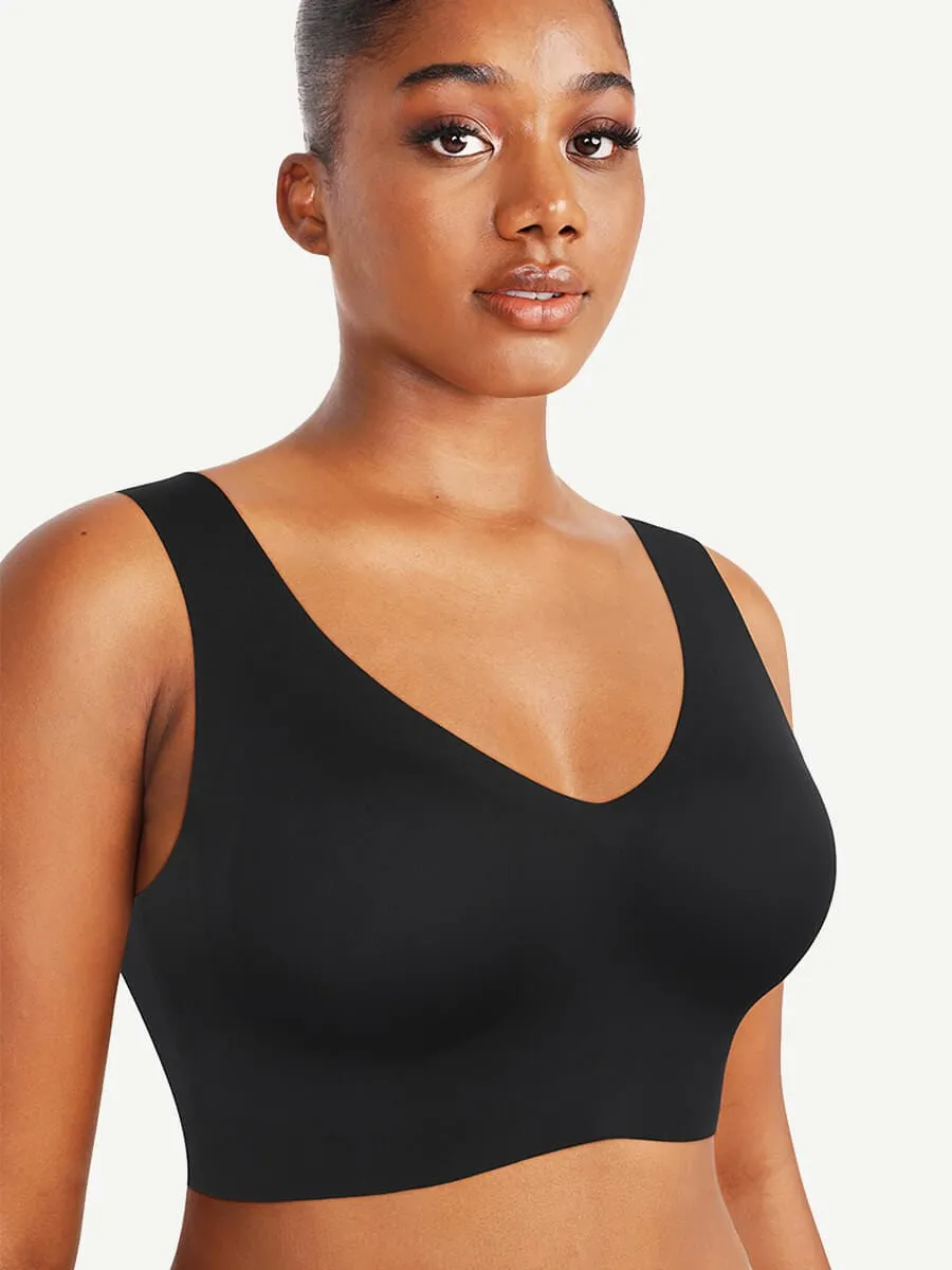 Fitted V-Neck Seamless Bra Tank Top
