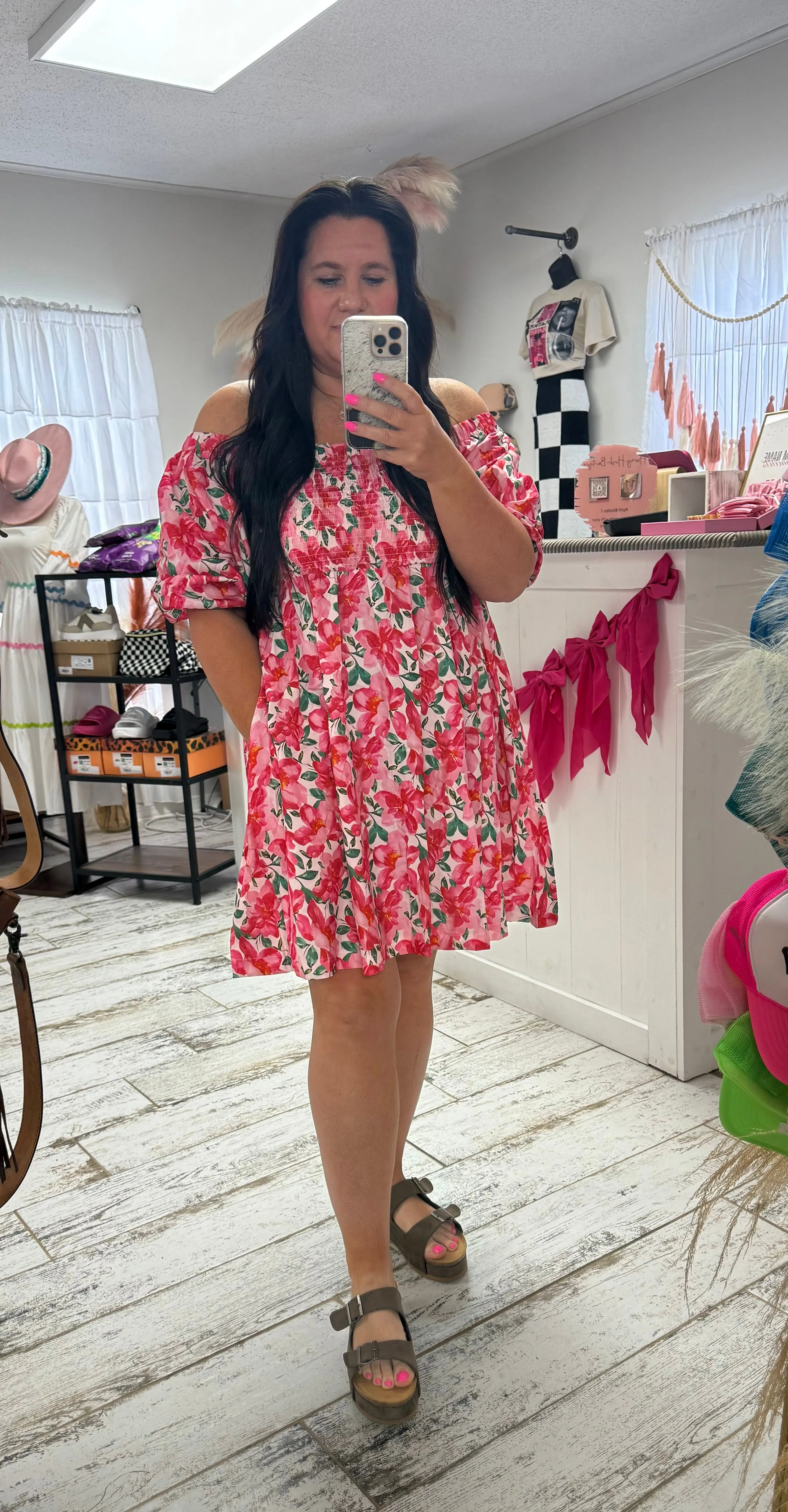 Floral Smocked Baby Doll Dress