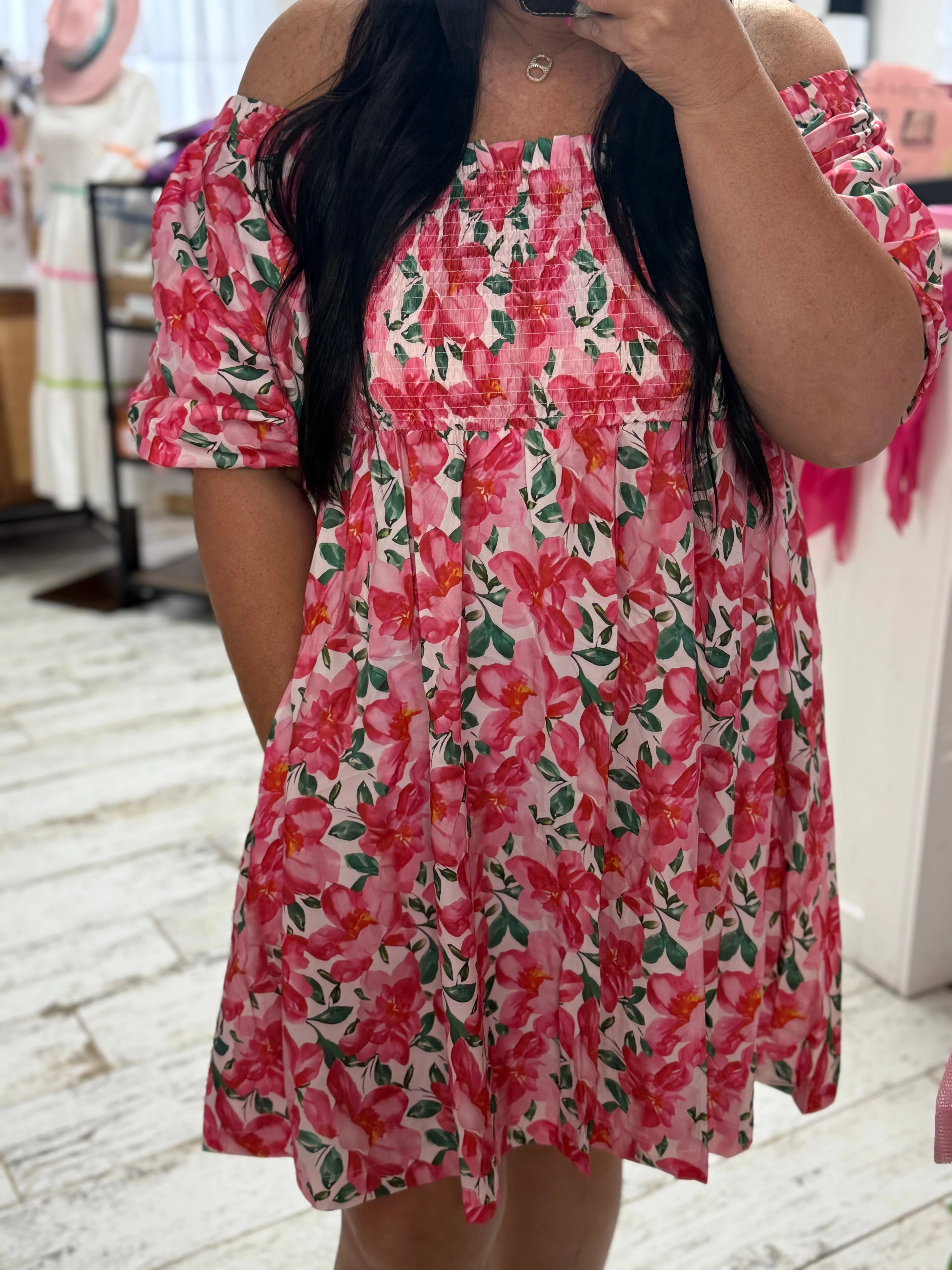 Floral Smocked Baby Doll Dress