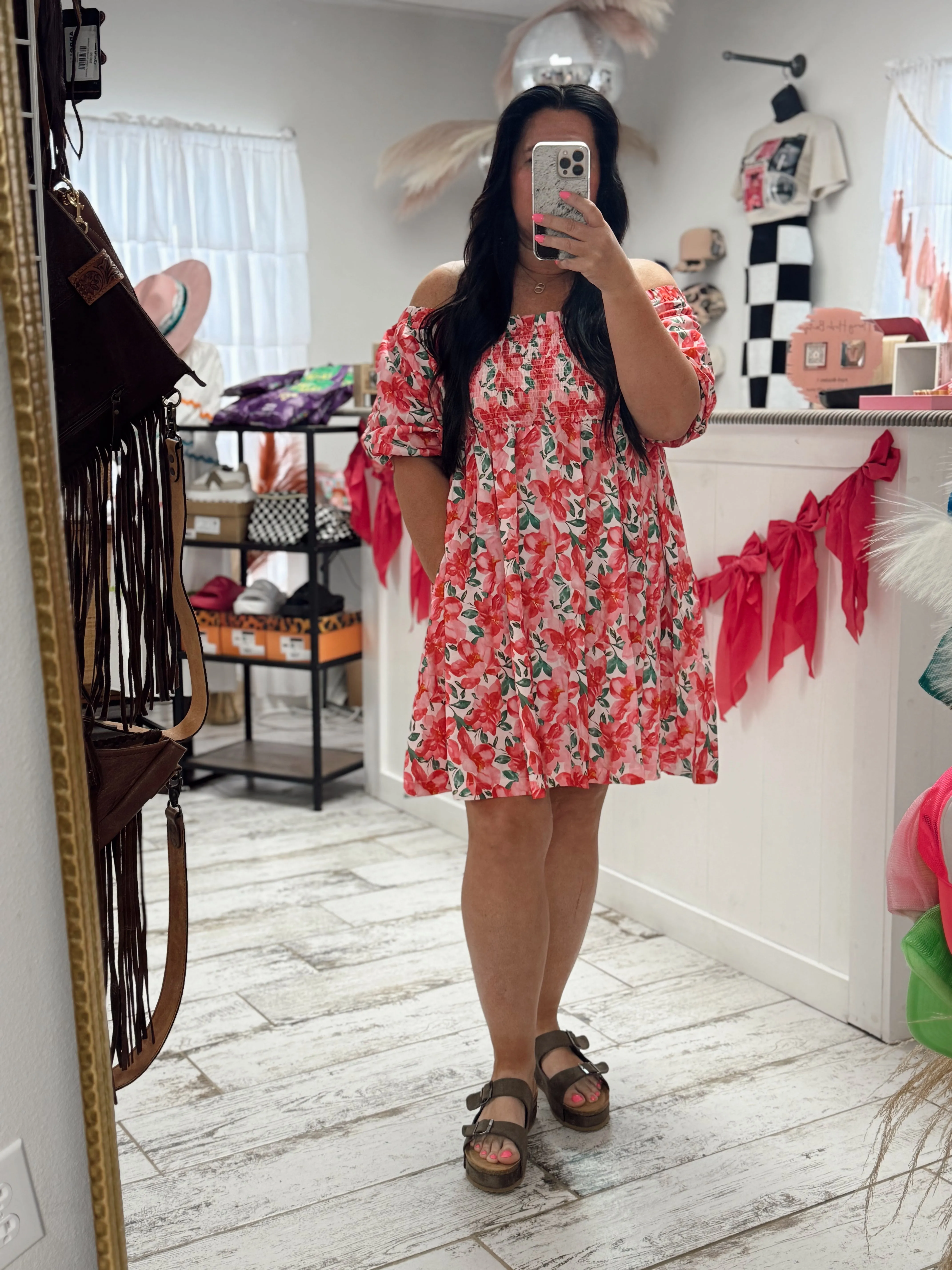 Floral Smocked Baby Doll Dress