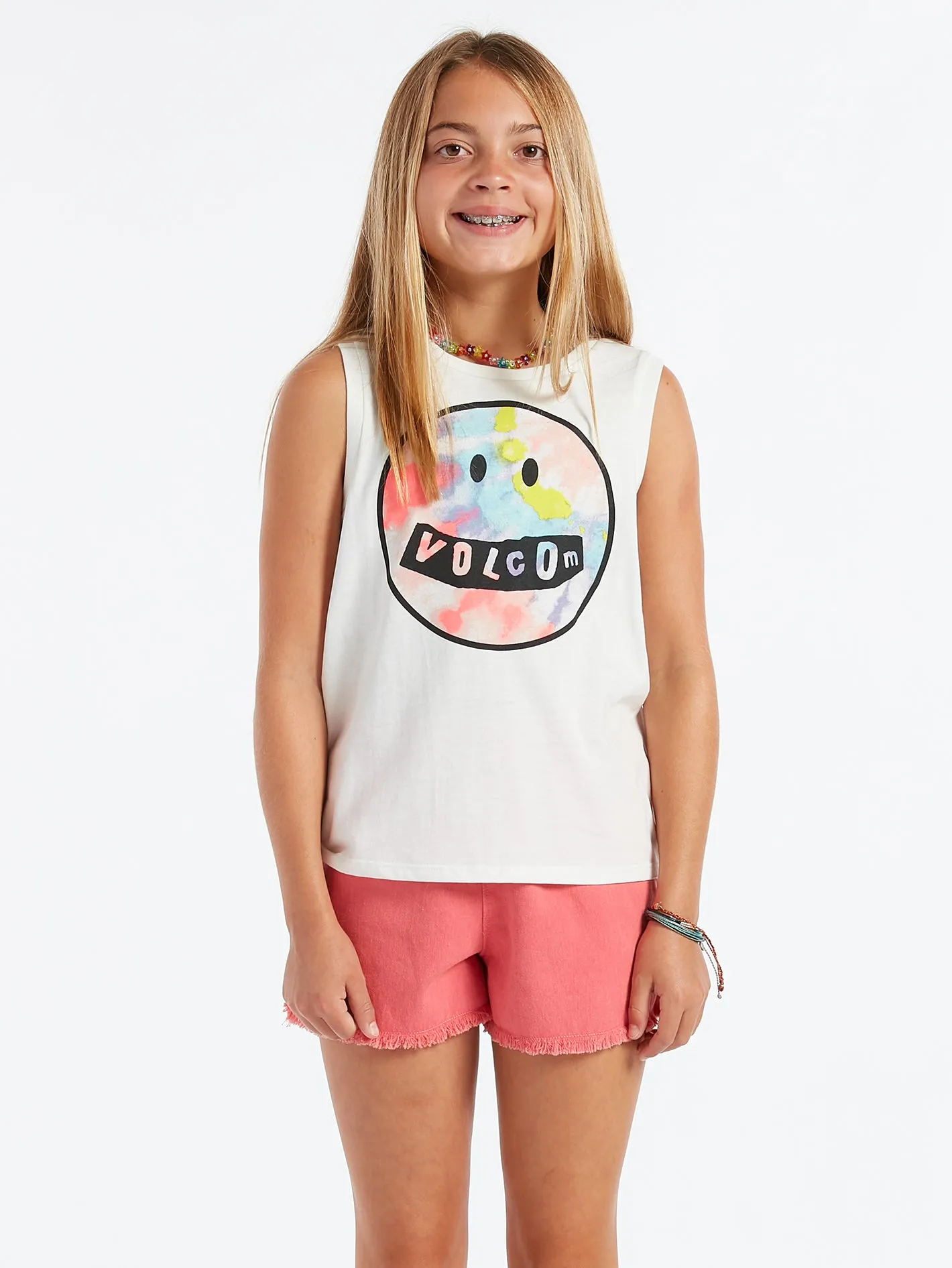 Girls Flexin Muscle Tank - Star White