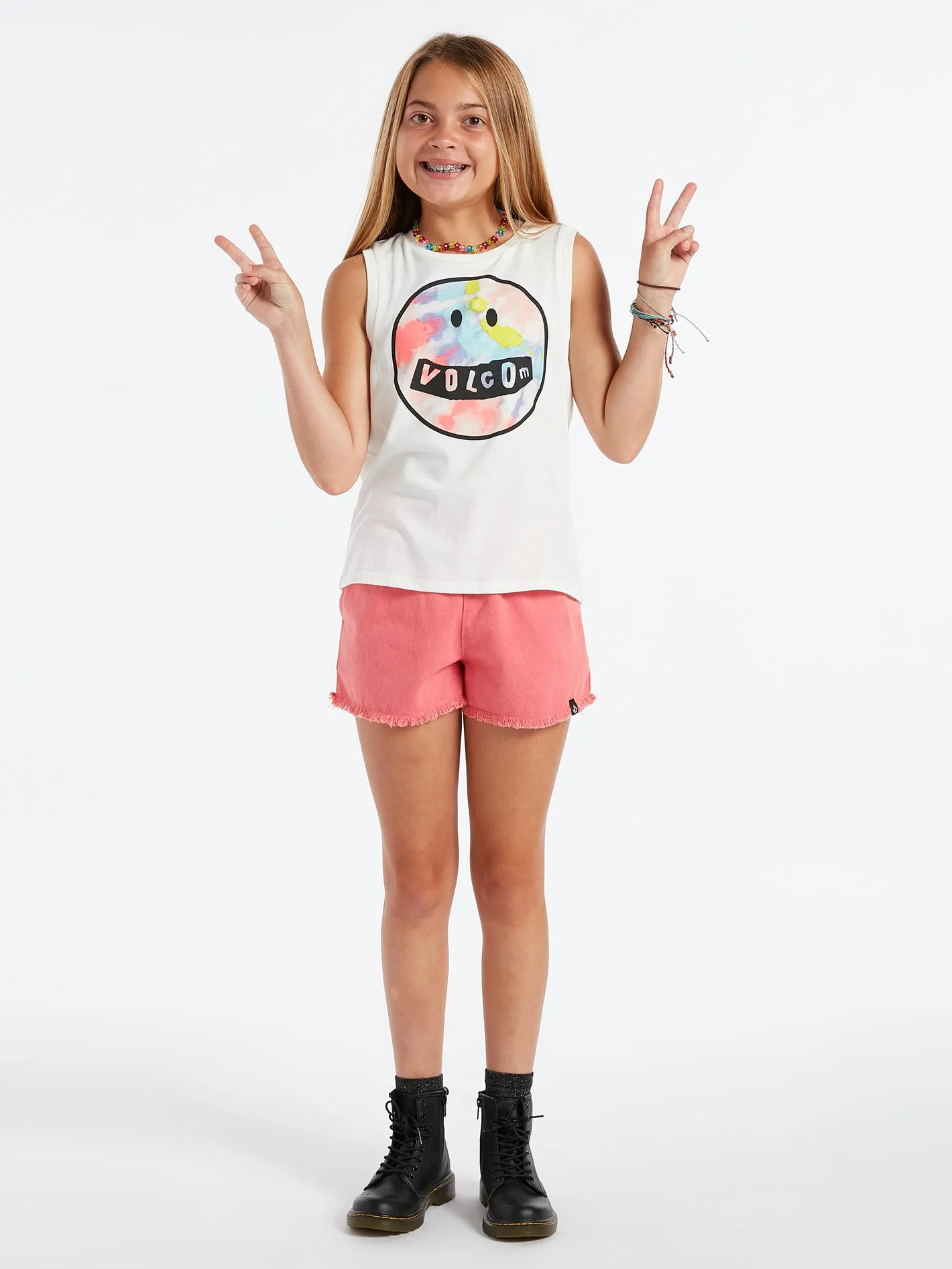 Girls Flexin Muscle Tank - Star White