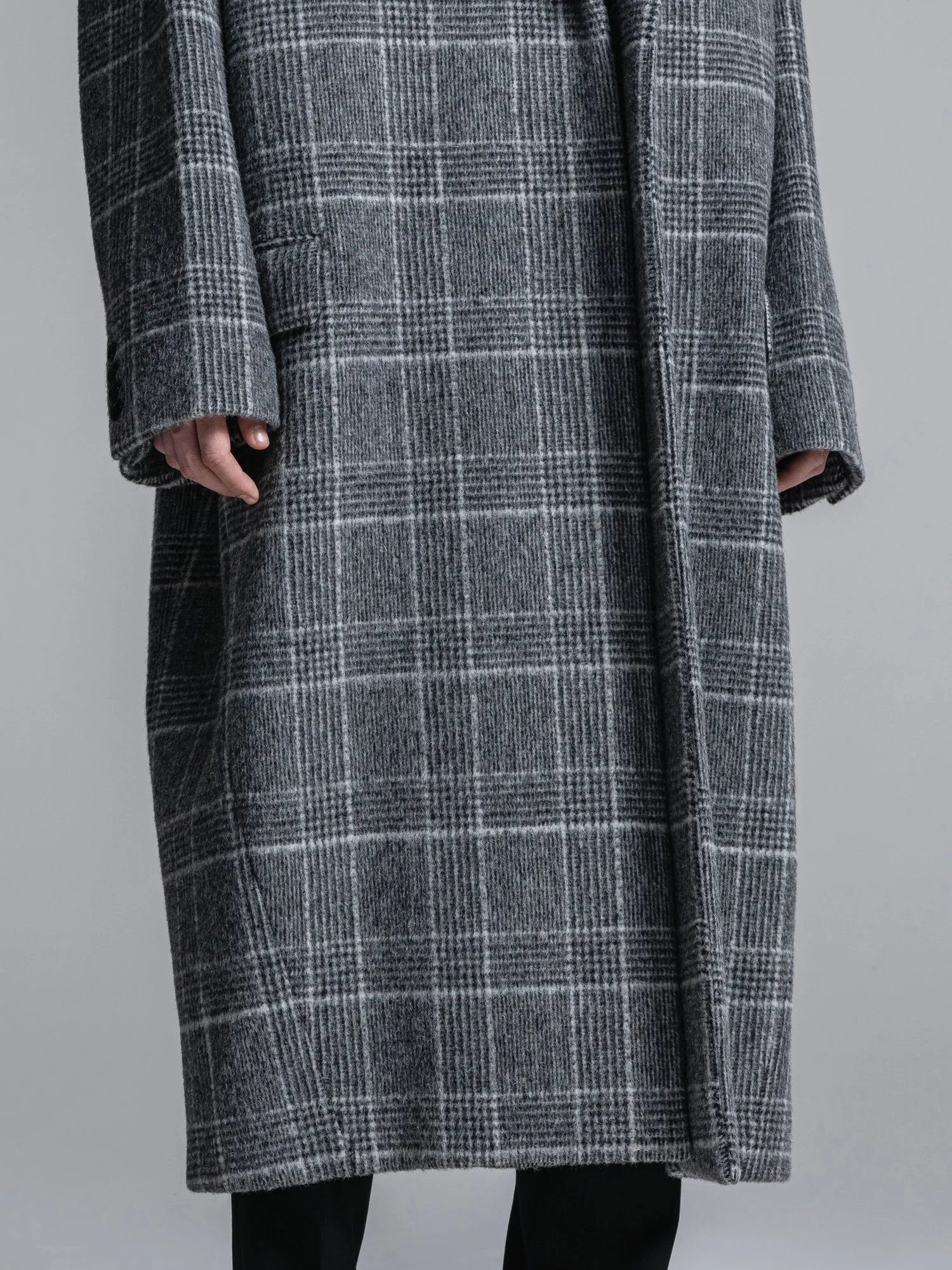 GLEN CHECK WOOL OVERSIZED COCOON CHESTERFIELD COAT [2024A/W]