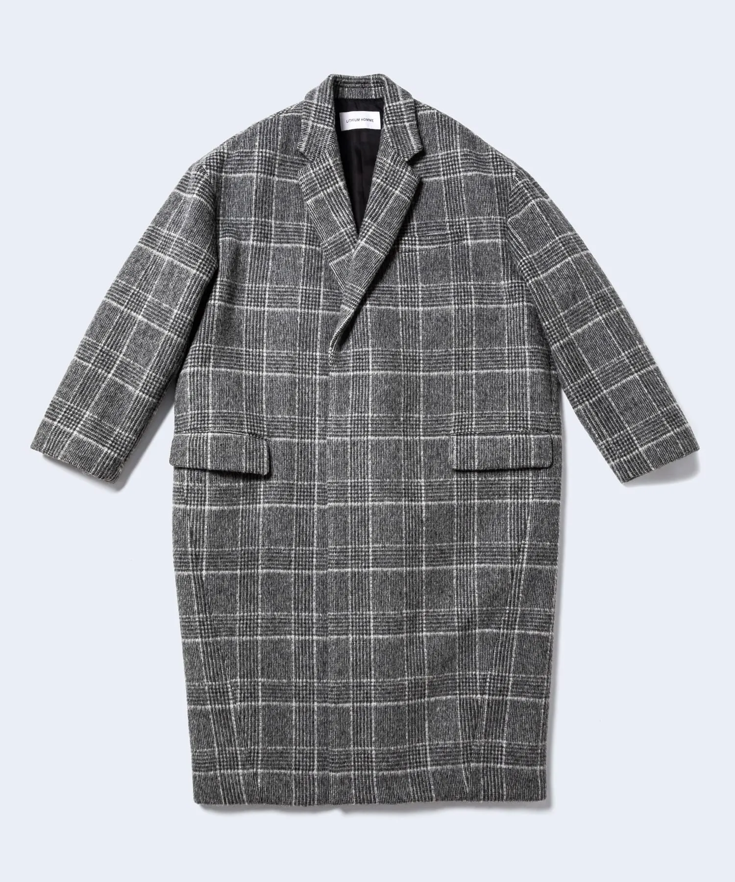 GLEN CHECK WOOL OVERSIZED COCOON CHESTERFIELD COAT [2024A/W]
