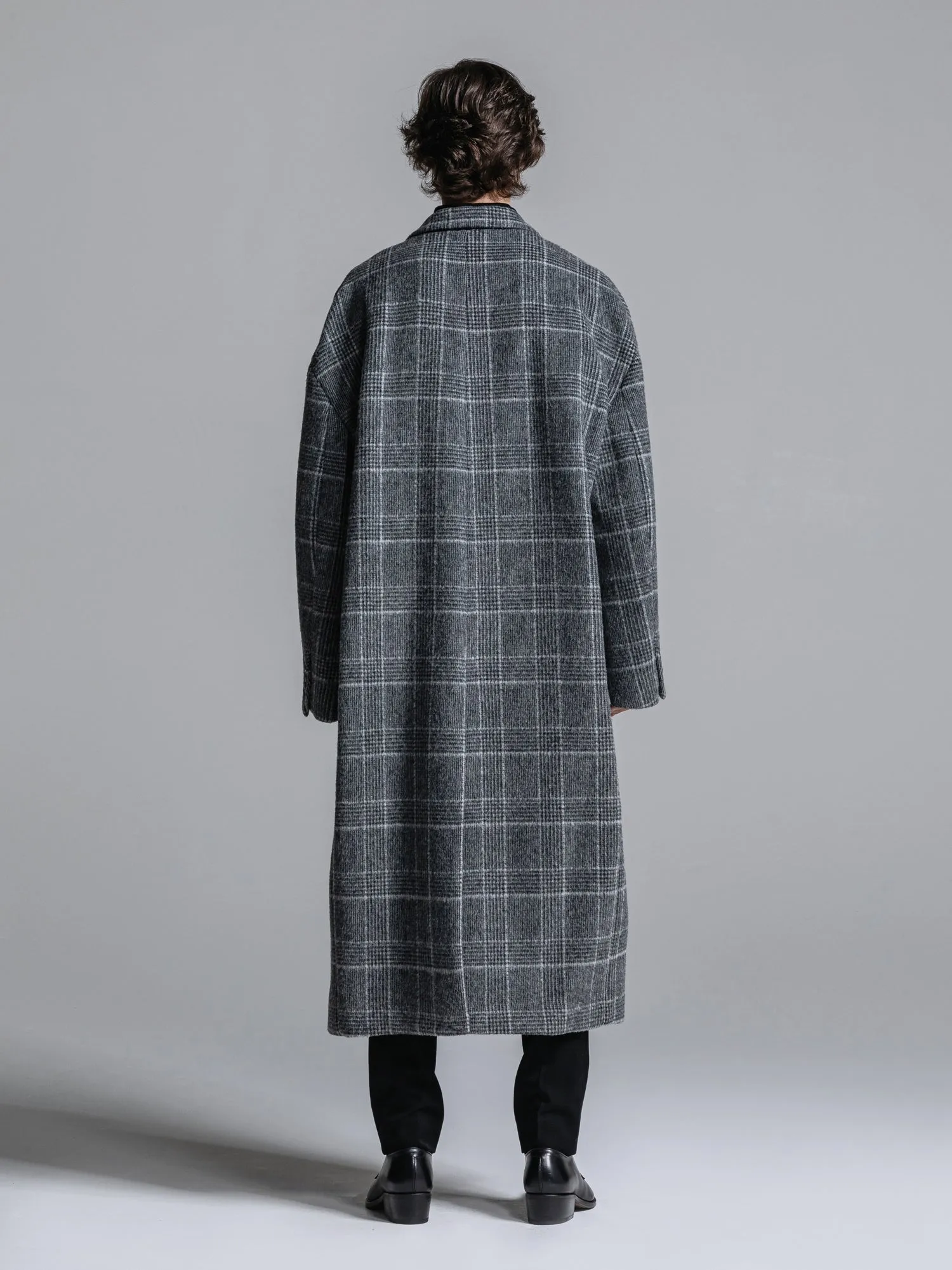 GLEN CHECK WOOL OVERSIZED COCOON CHESTERFIELD COAT [2024A/W]