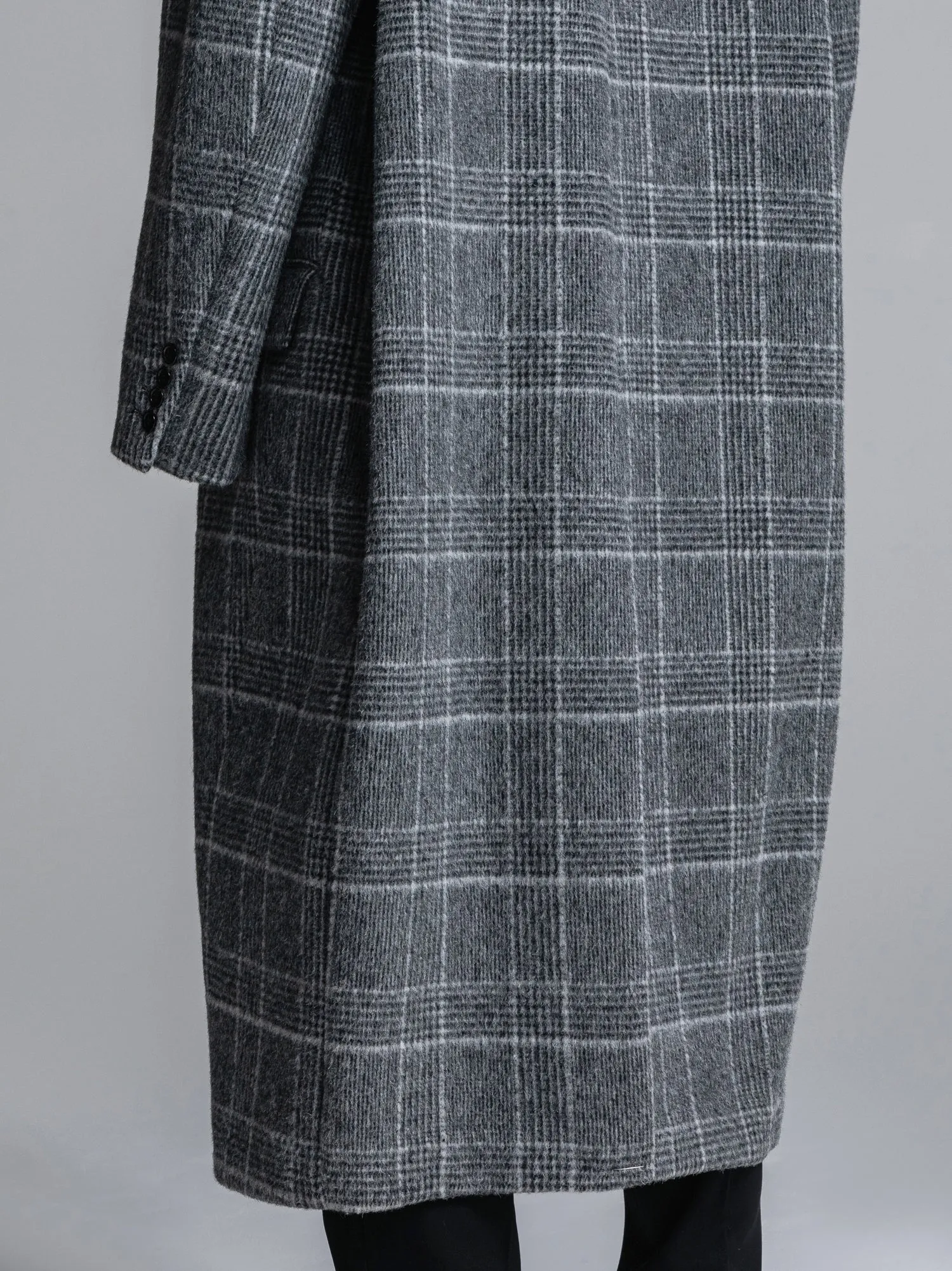 GLEN CHECK WOOL OVERSIZED COCOON CHESTERFIELD COAT [2024A/W]