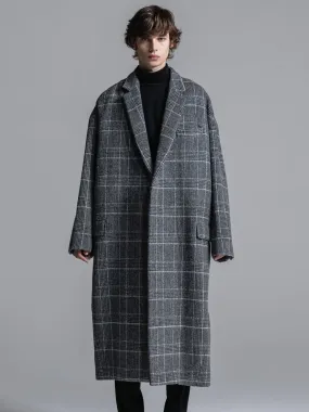 GLEN CHECK WOOL OVERSIZED COCOON CHESTERFIELD COAT [2024A/W]