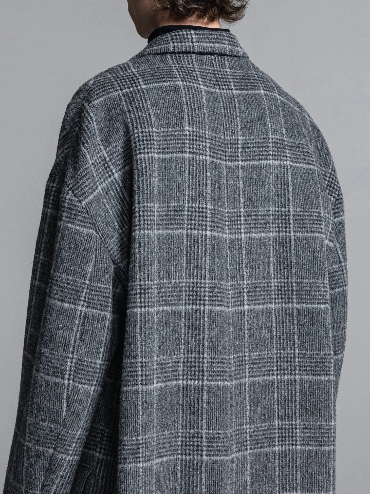 GLEN CHECK WOOL OVERSIZED COCOON CHESTERFIELD COAT [2024A/W]