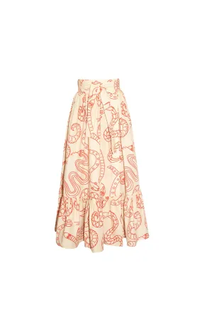 HADIK ruffled wrap skirt 'Snakes'