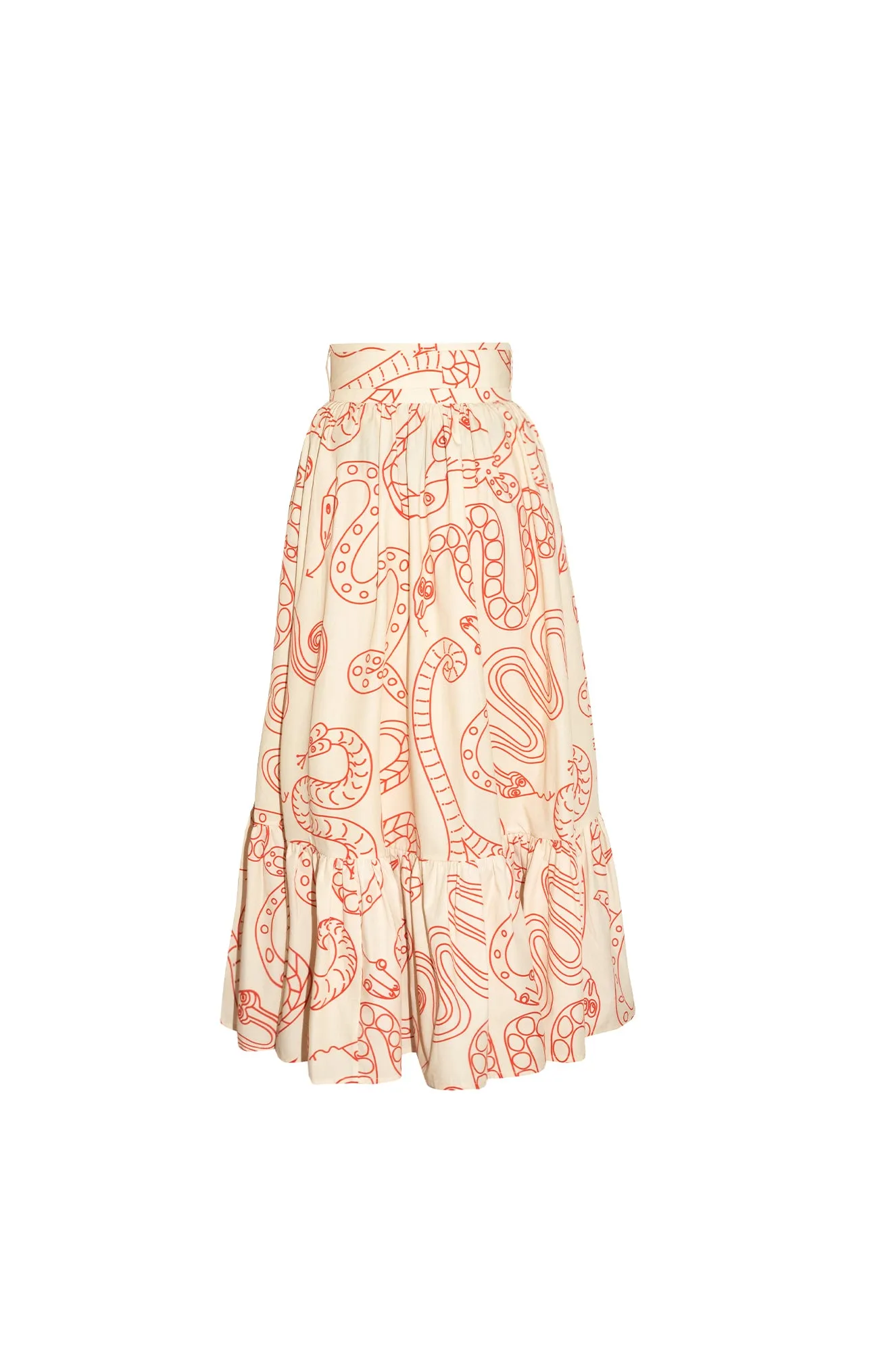 HADIK ruffled wrap skirt 'Snakes'