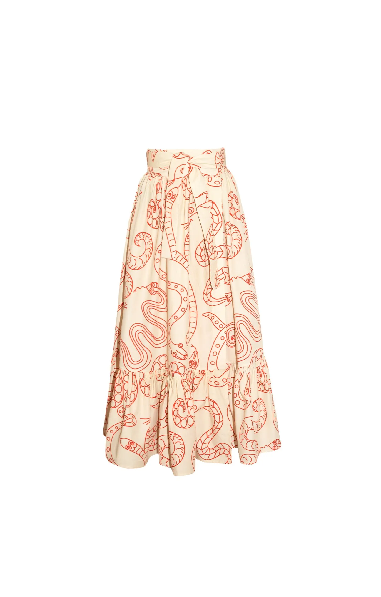 HADIK ruffled wrap skirt 'Snakes'