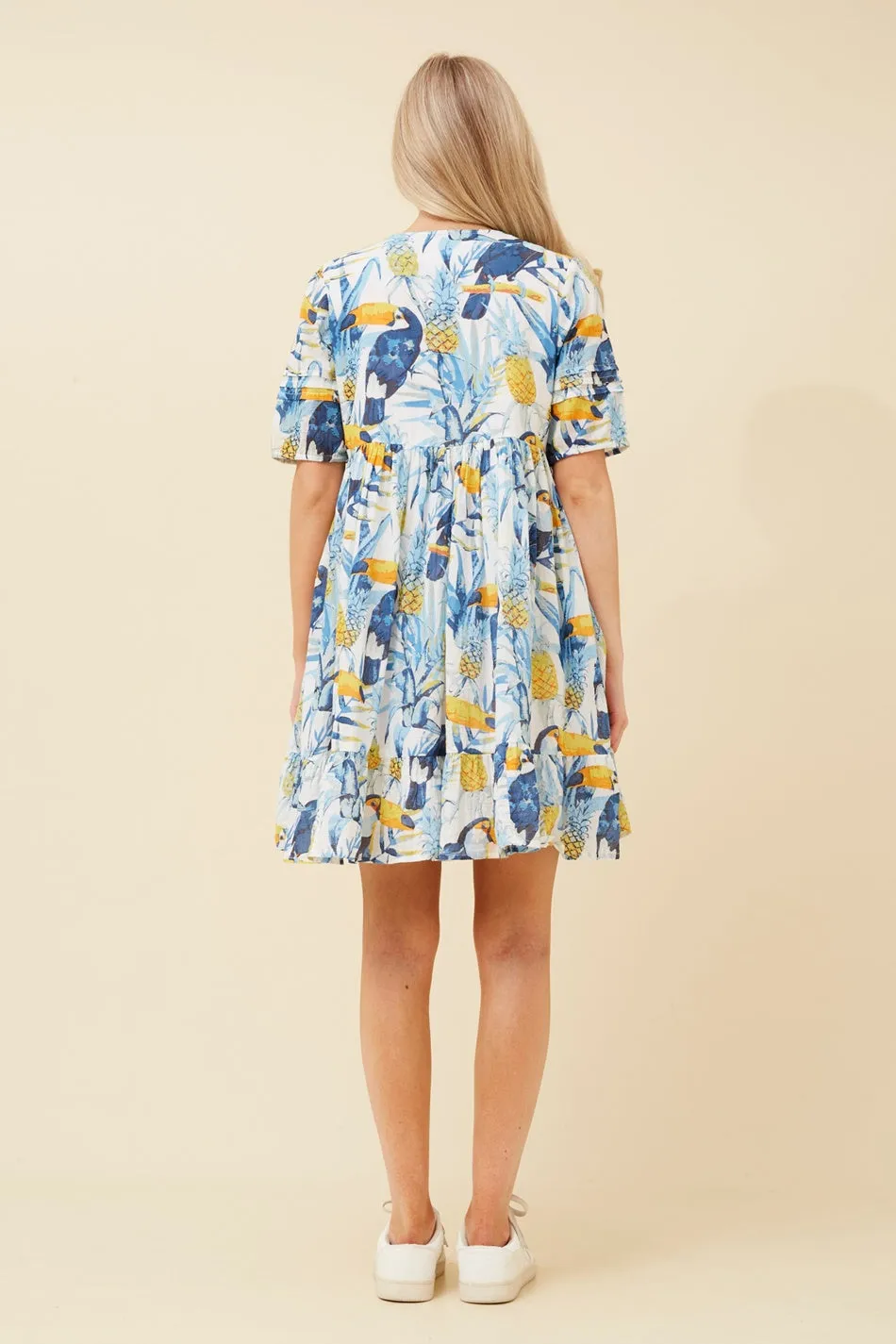 HALLE TROPICAL BABYDOLL DRESS