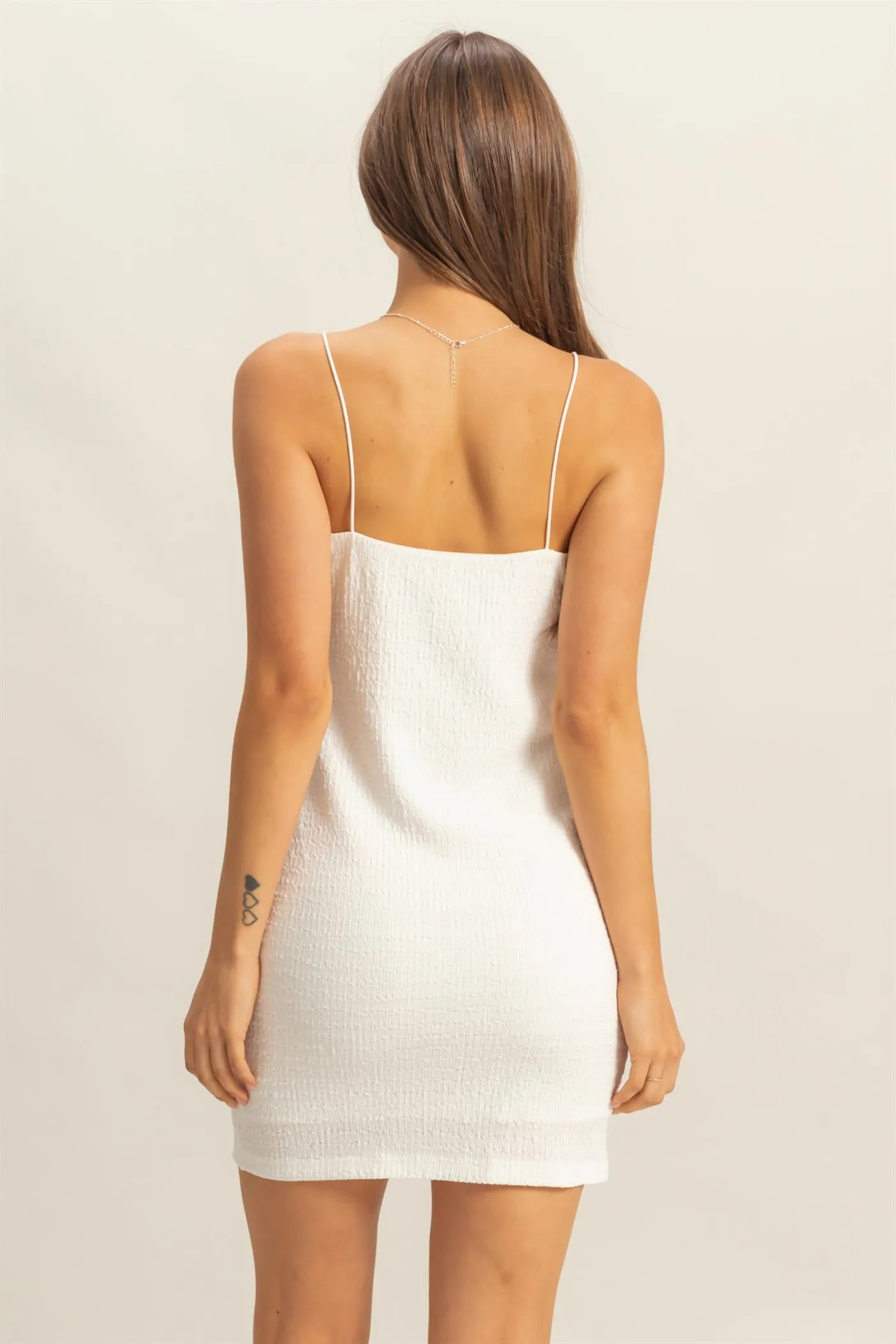 HF25C741-Textured Knit Bodycon Slip Dress