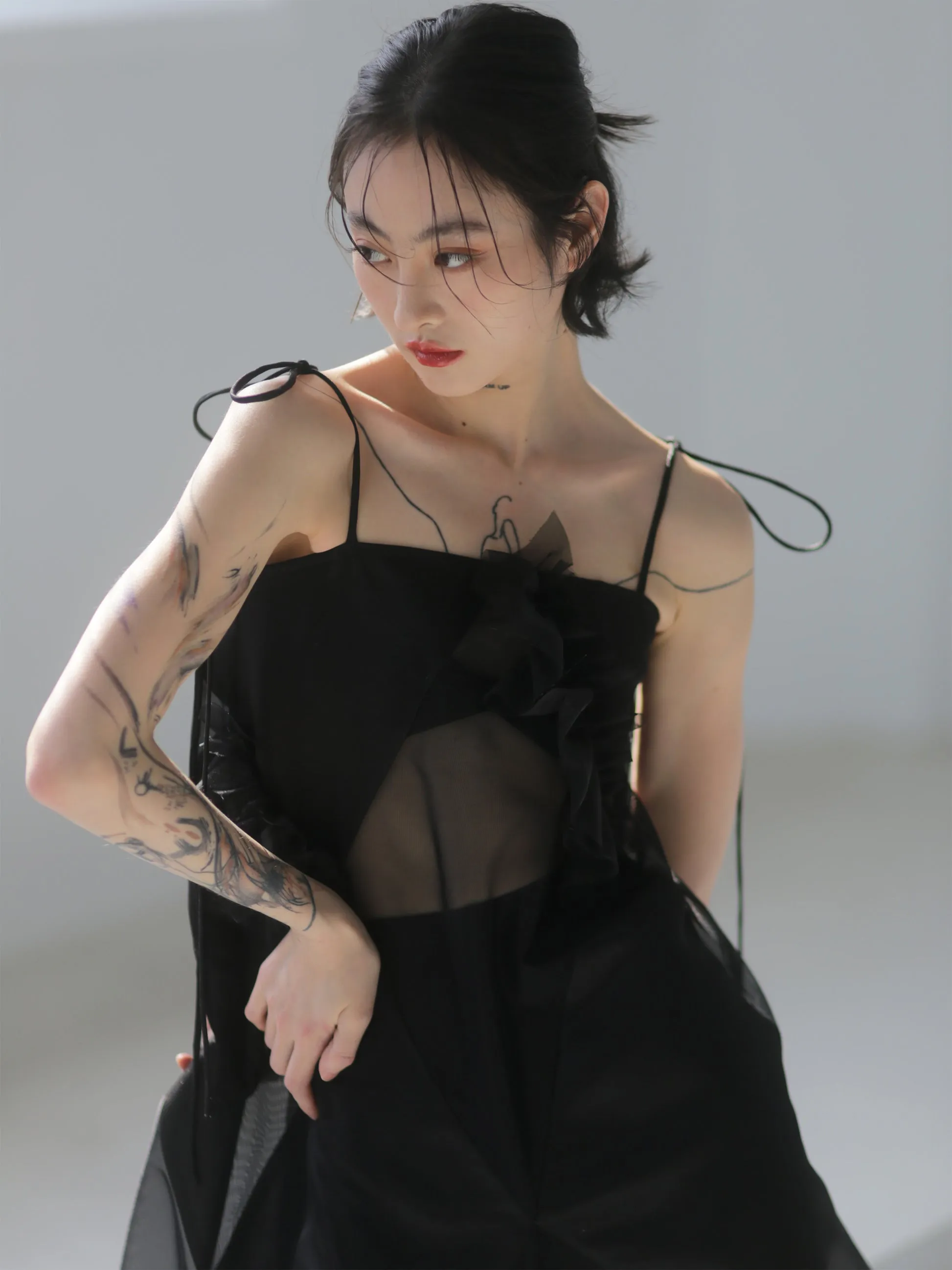 Irregular Mesh Tutu Slip Dress