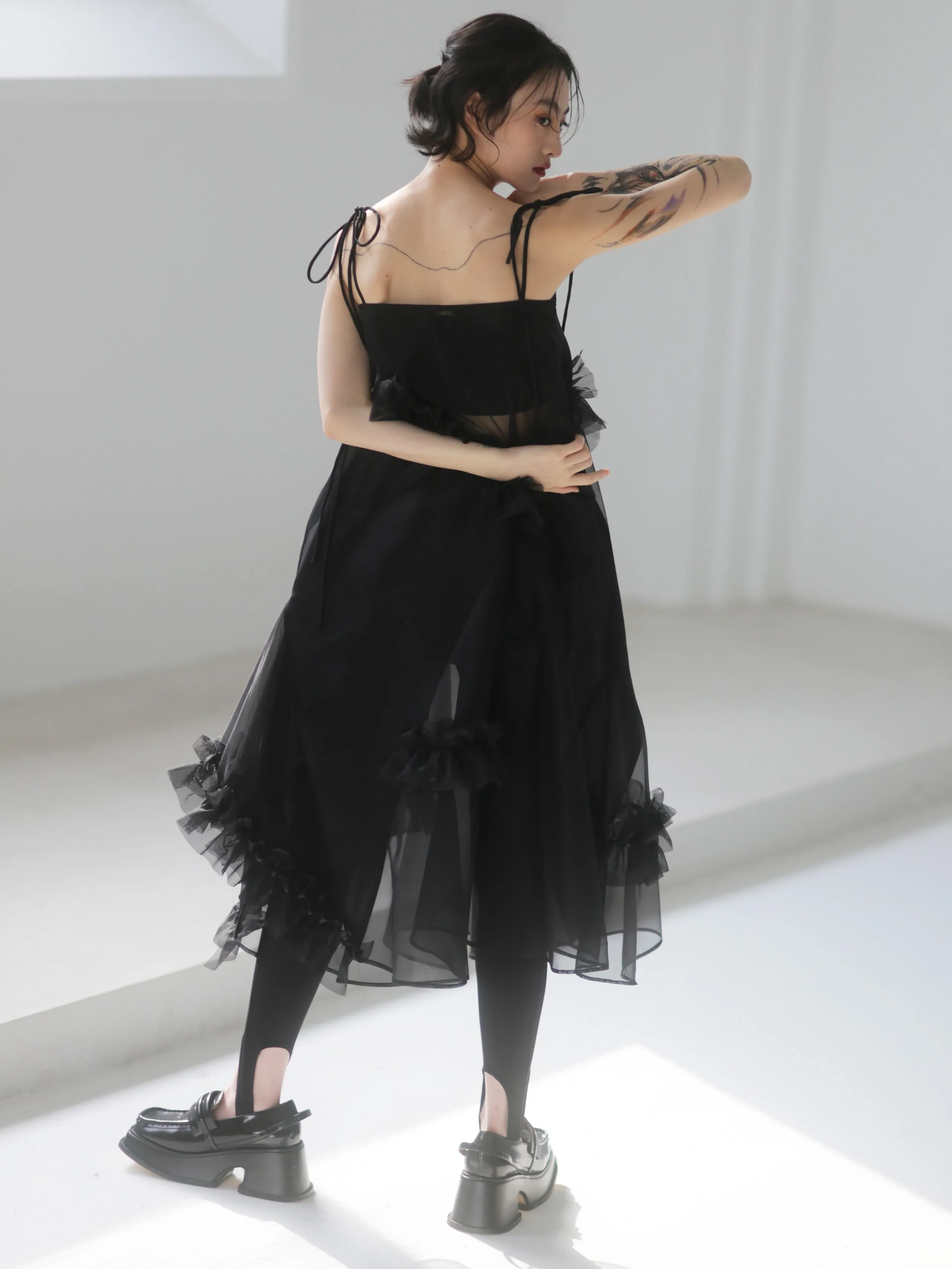 Irregular Mesh Tutu Slip Dress