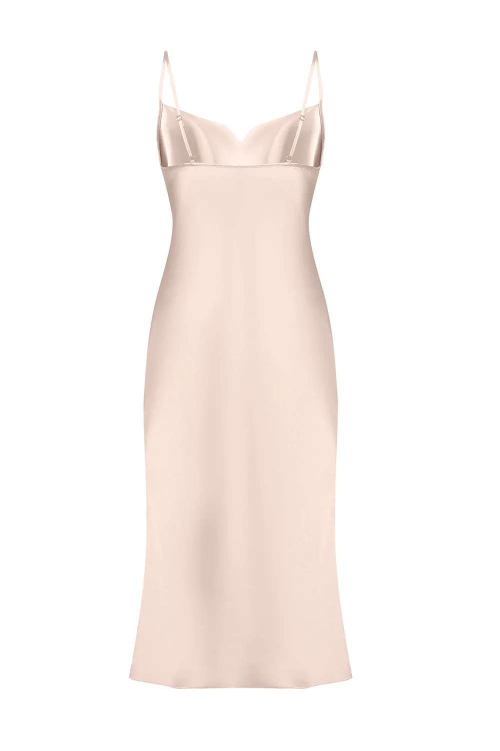 Janna Peach Silk Slip Dress