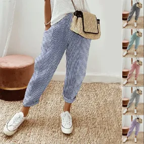 Jasmine – Women's Casual Loose Striped Trousers