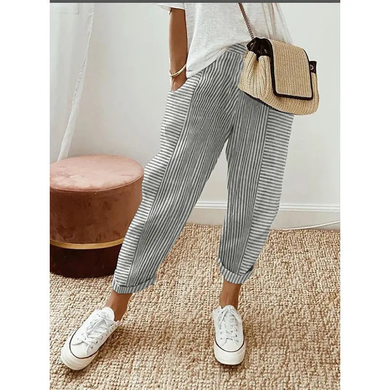 Jasmine – Women's Casual Loose Striped Trousers
