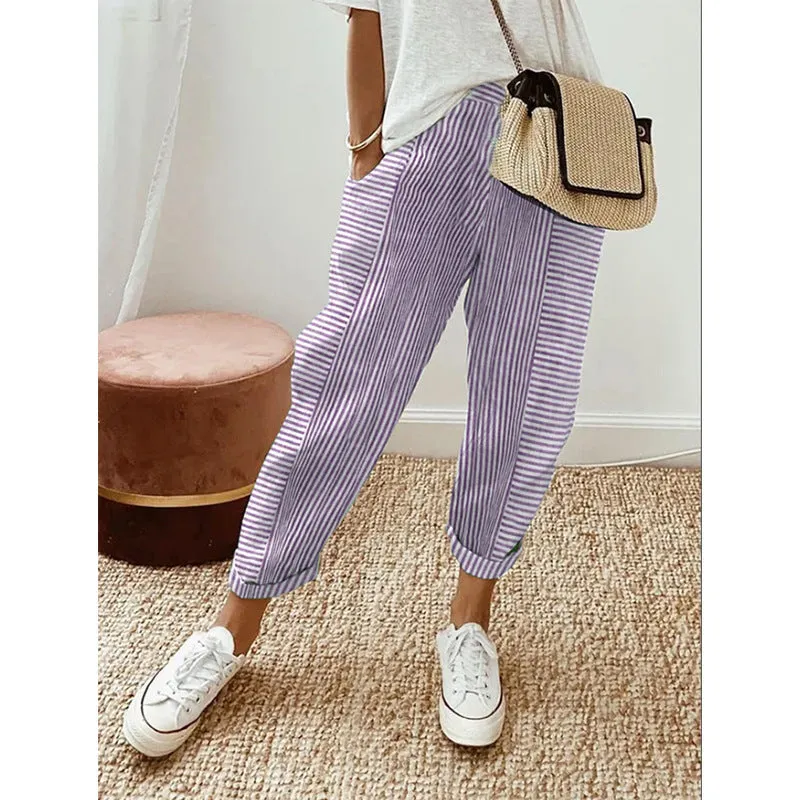 Jasmine – Women's Casual Loose Striped Trousers