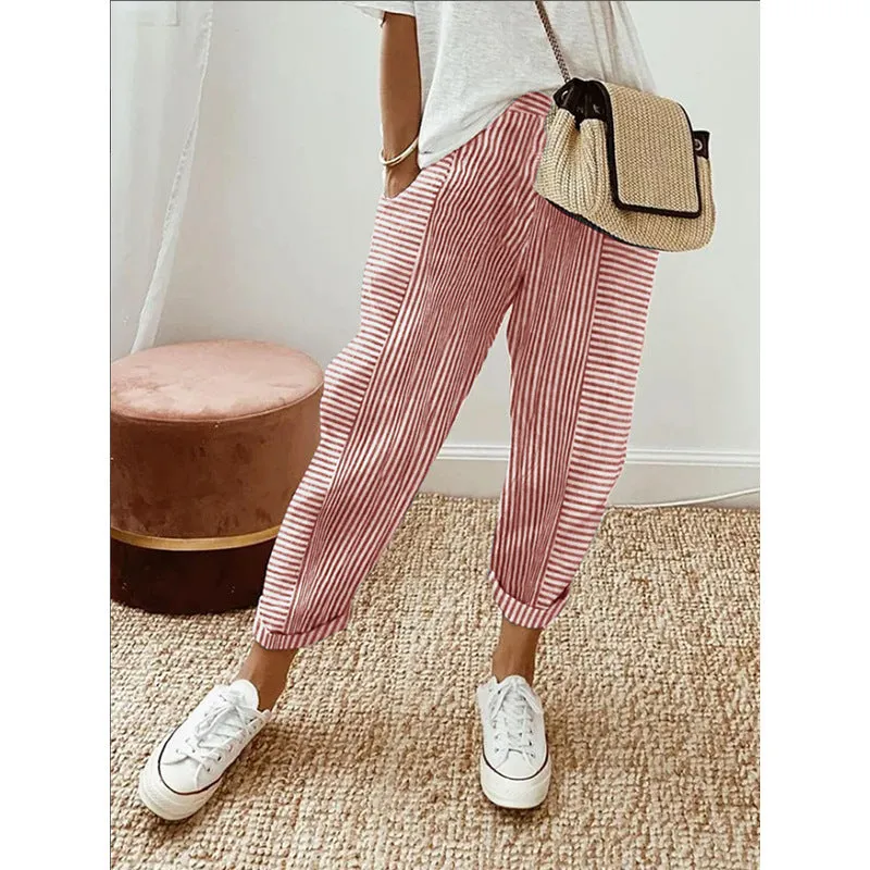 Jasmine – Women's Casual Loose Striped Trousers