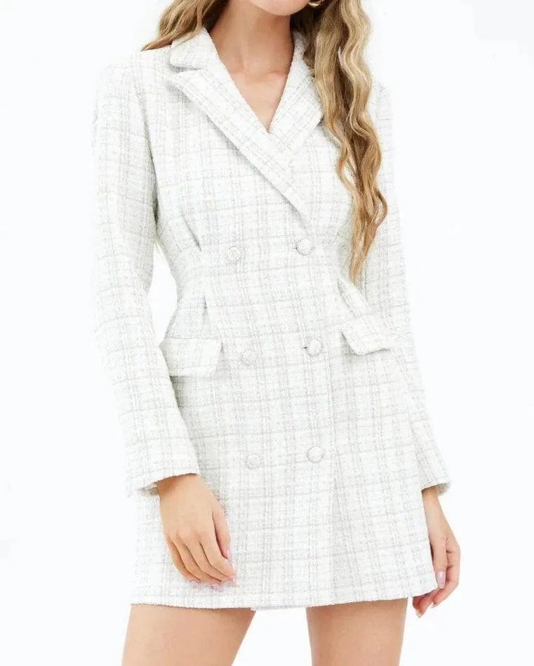 Juliane Tweed Crinched Blazer Dress