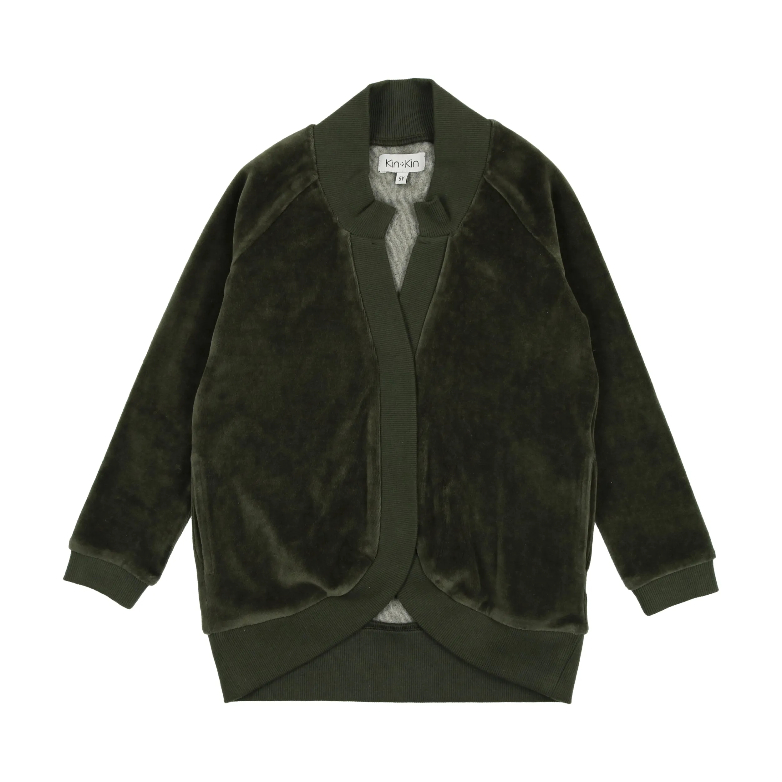 Kin Kin Smokey Olive Raglan Cardigan