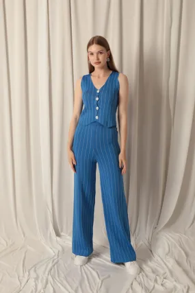 KKT Indigo Women's Suit with Knitted Fabric Vest - Onteniente