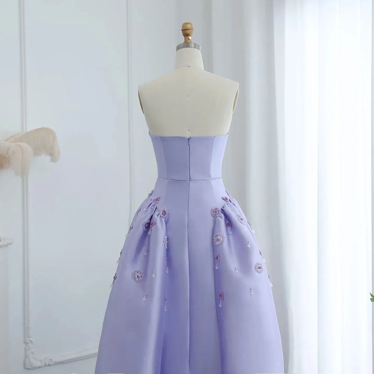 Lilac Pearl A-Line Evening Dress