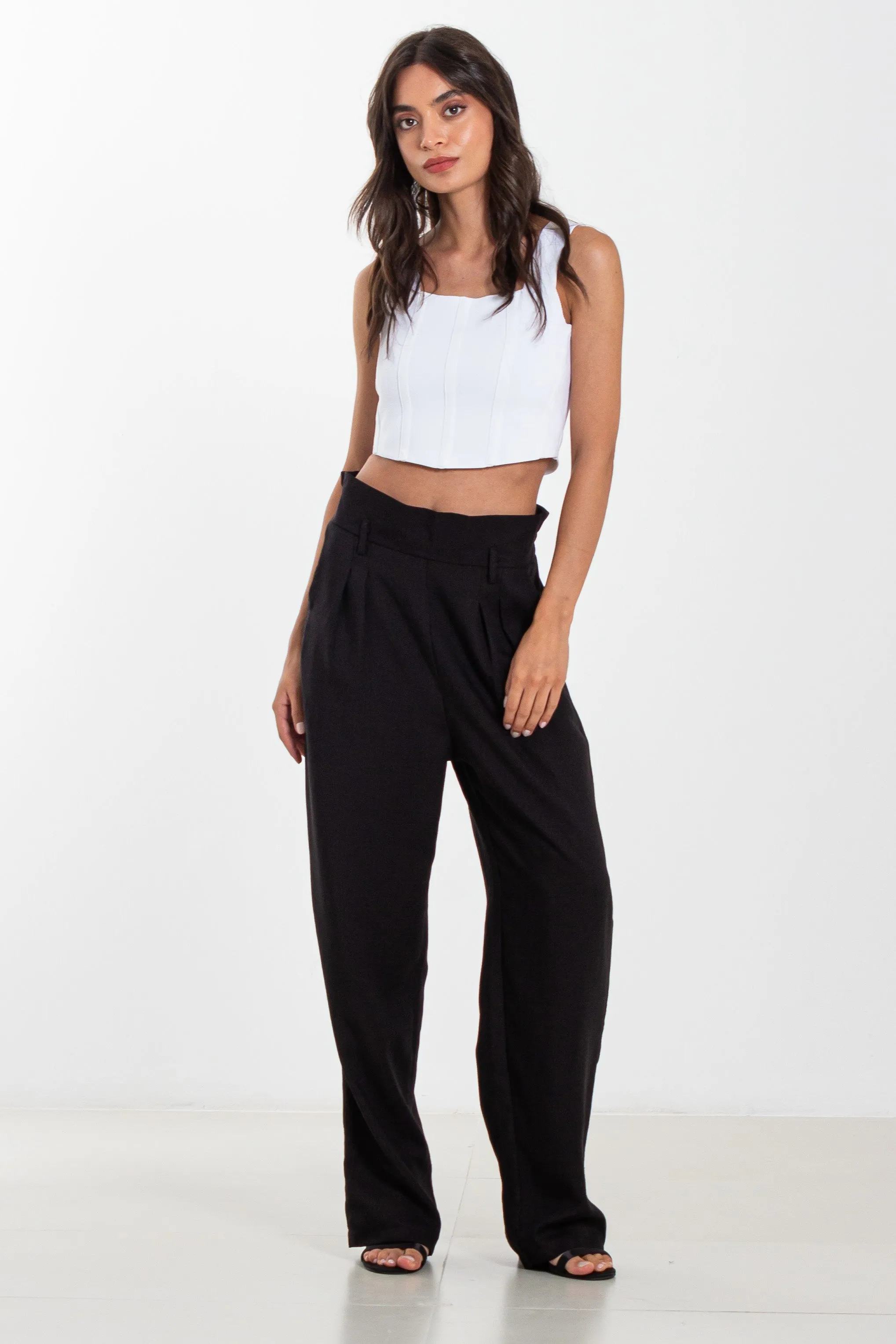 LINEN BLEND TROUSERS