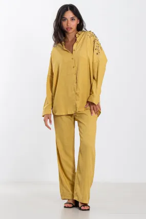LINEN BLEND TROUSERS