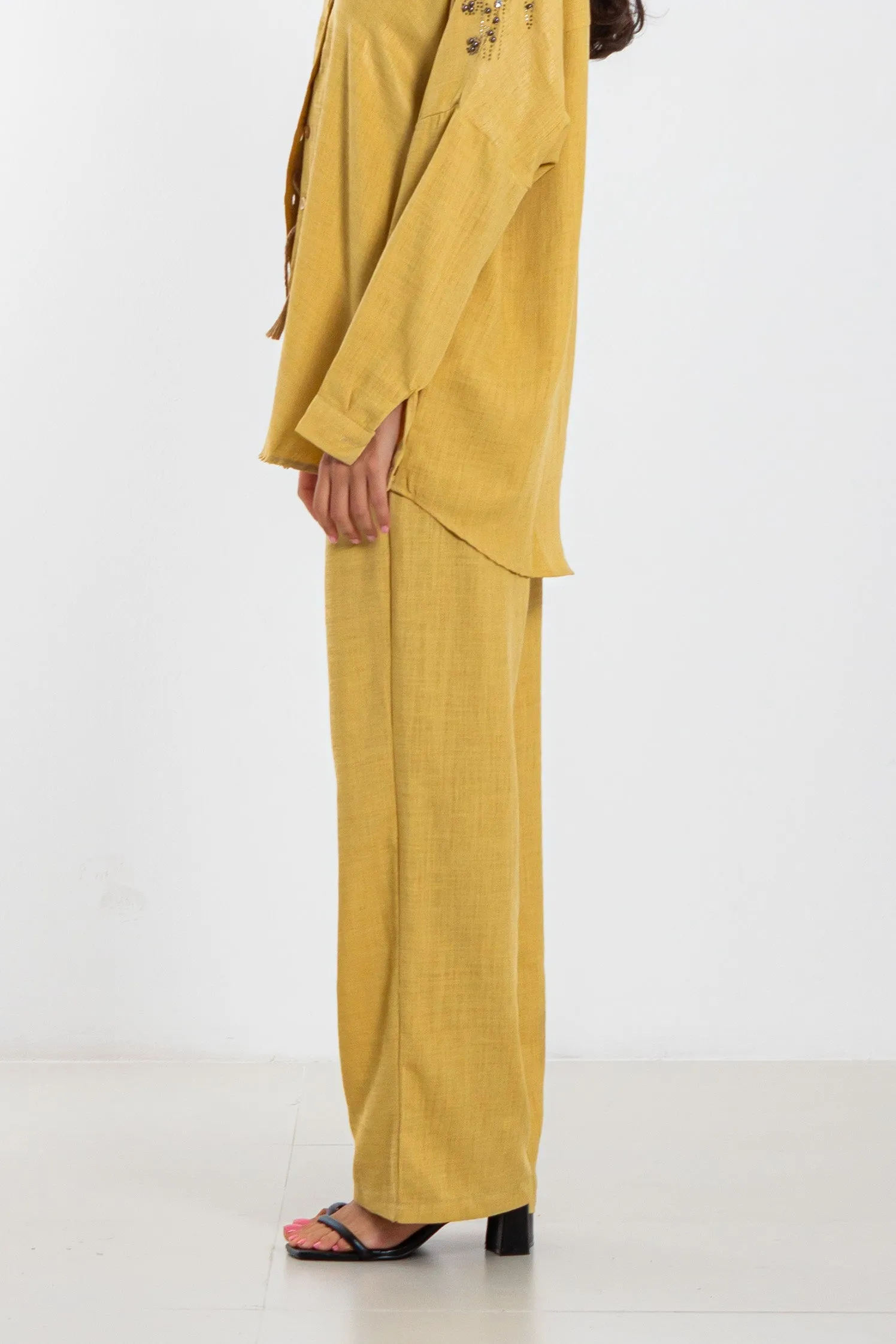 LINEN BLEND TROUSERS