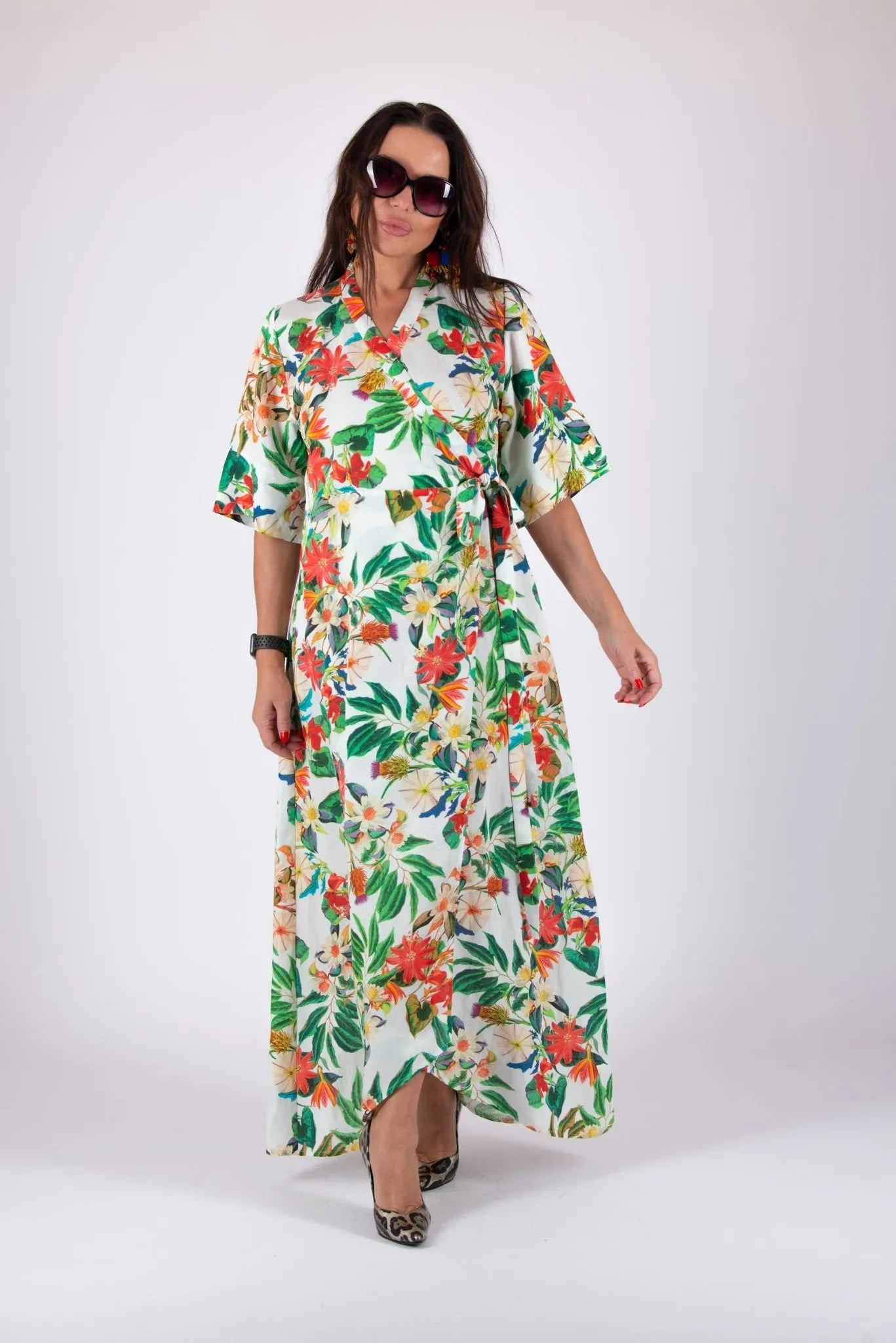 Linen Wrap  Long Dress VERONA