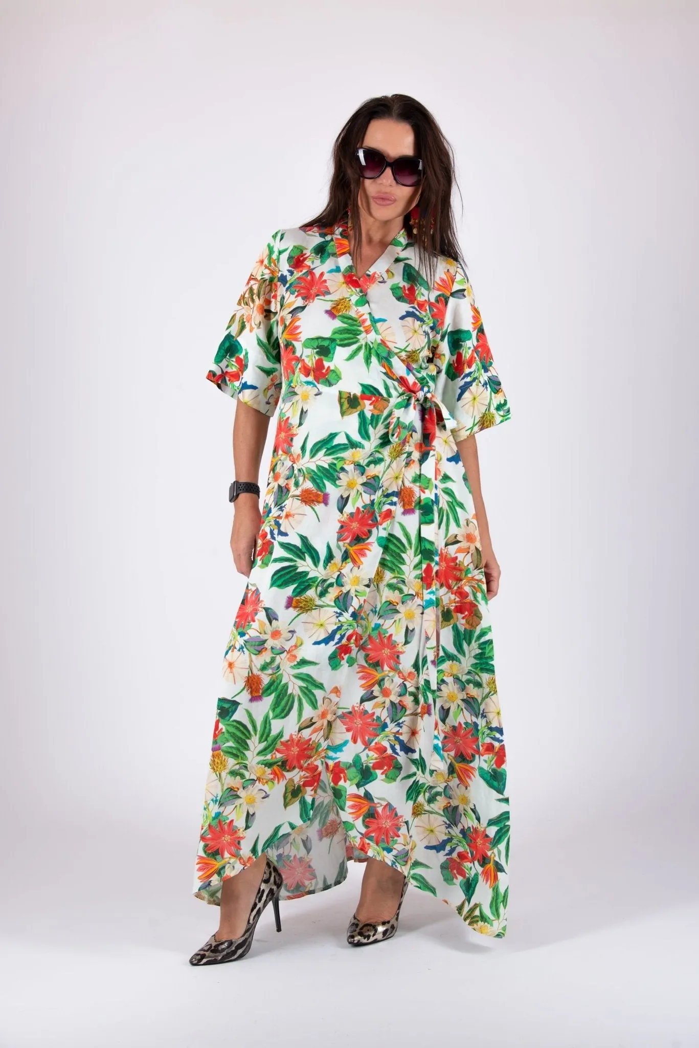 Linen Wrap  Long Dress VERONA