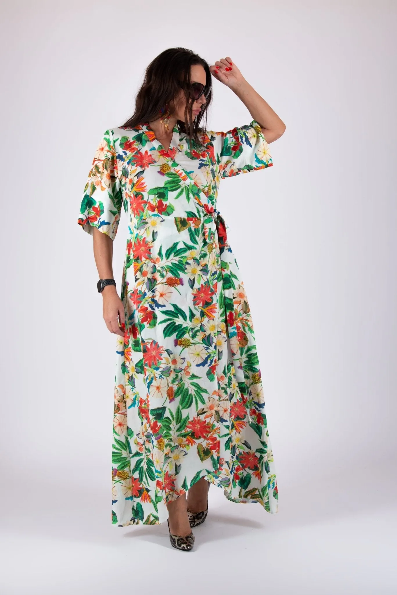 Linen Wrap  Long Dress VERONA