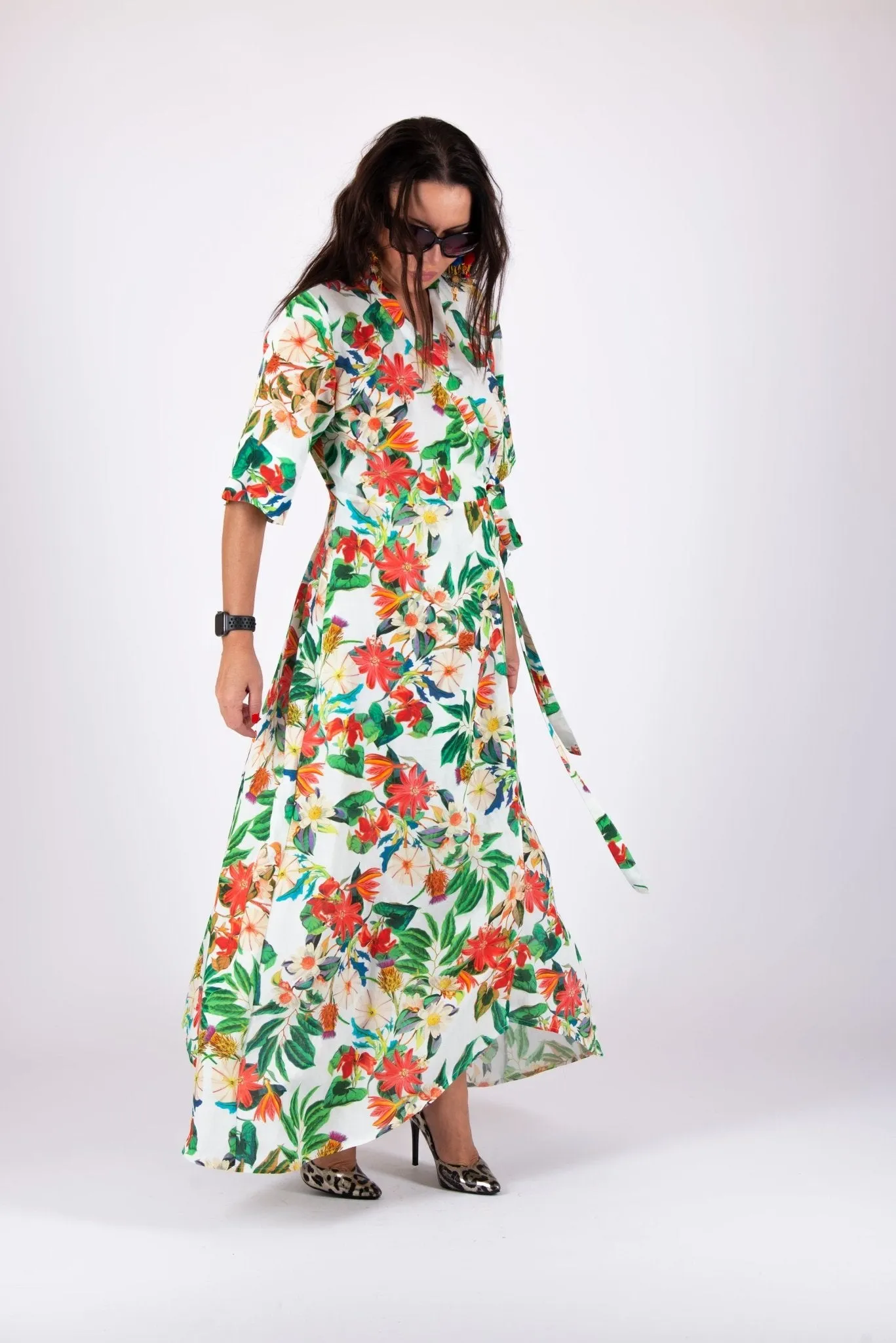 Linen Wrap  Long Dress VERONA