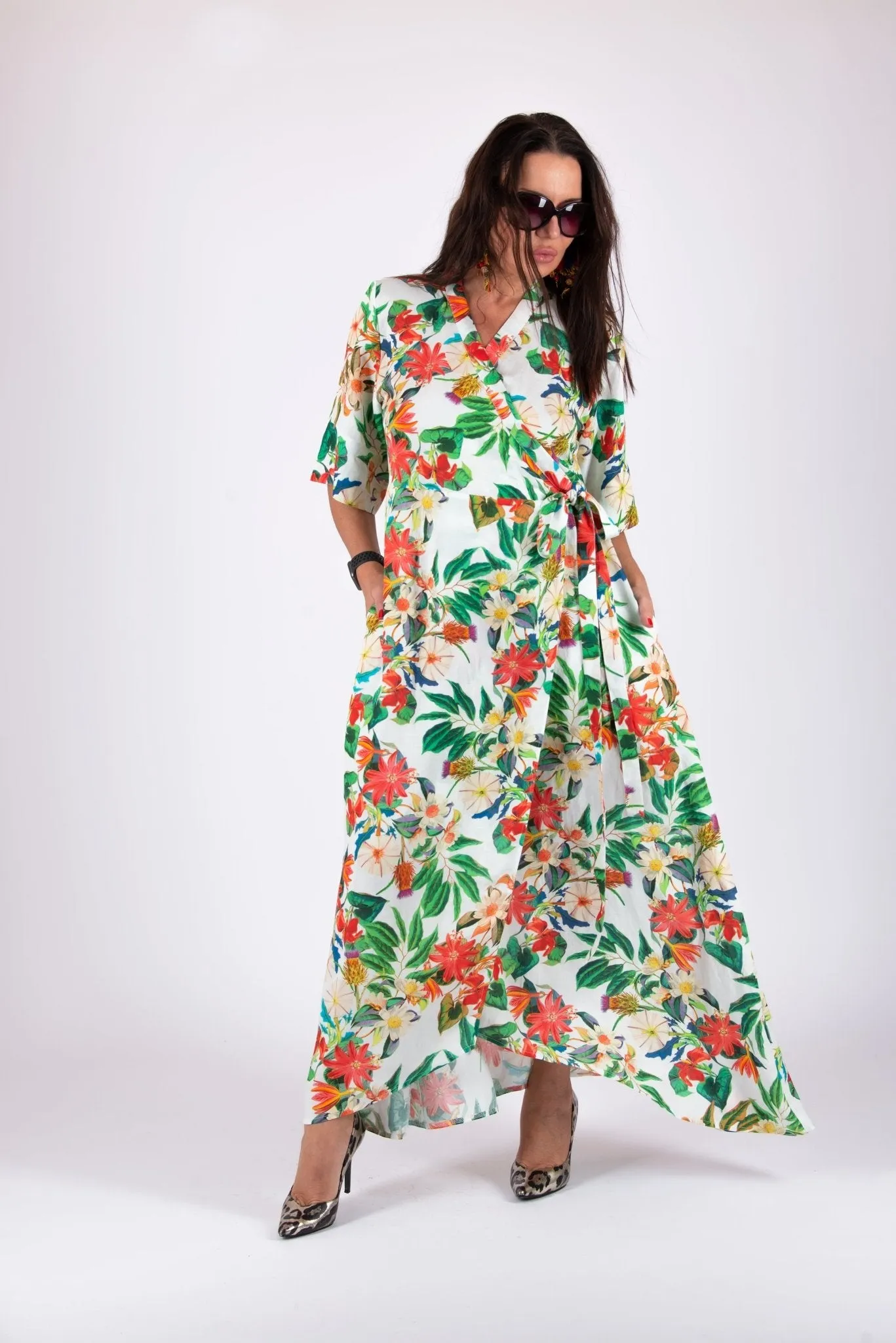 Linen Wrap  Long Dress VERONA