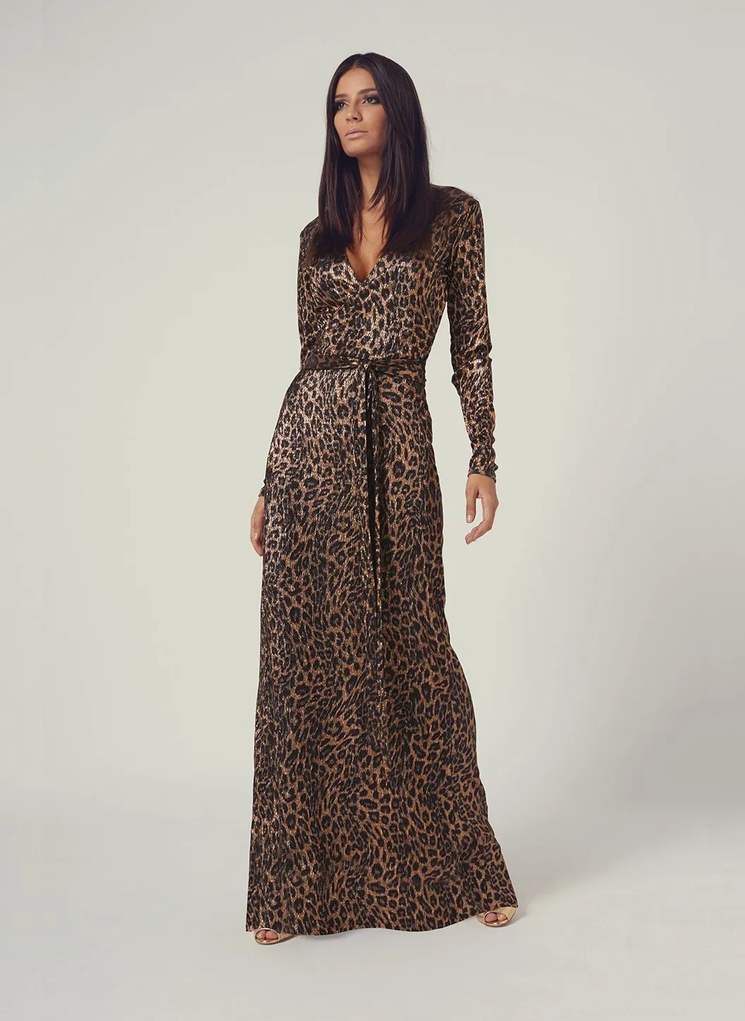 Look 3 Wrap Maxi Dress Leopard - FINAL SALE