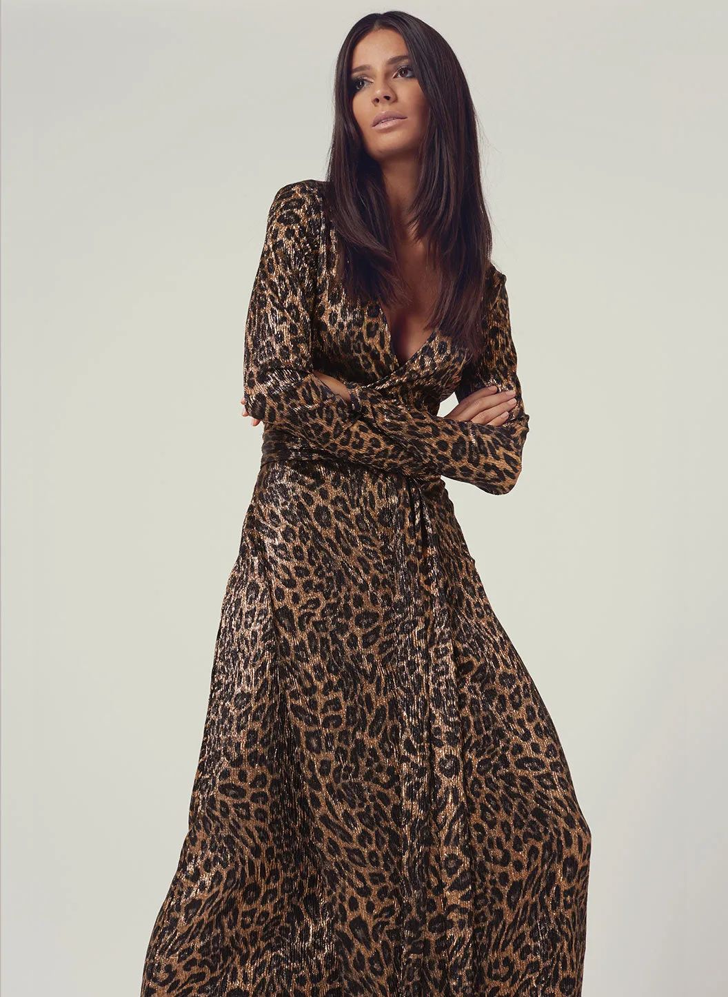 Look 3 Wrap Maxi Dress Leopard - FINAL SALE