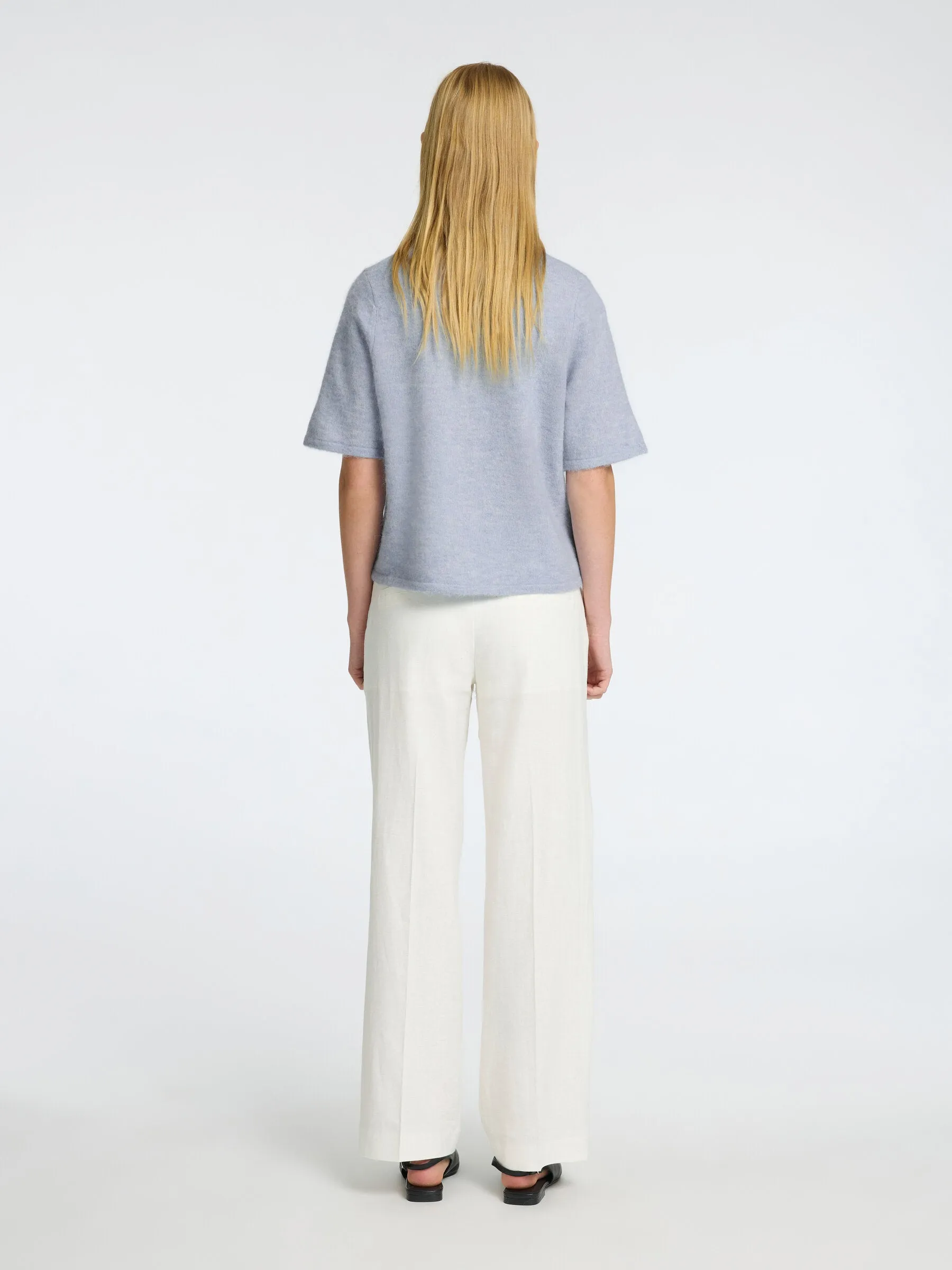 Lulu 2/4 Knit Cardigan Noos - Cashmere Blue Melange
