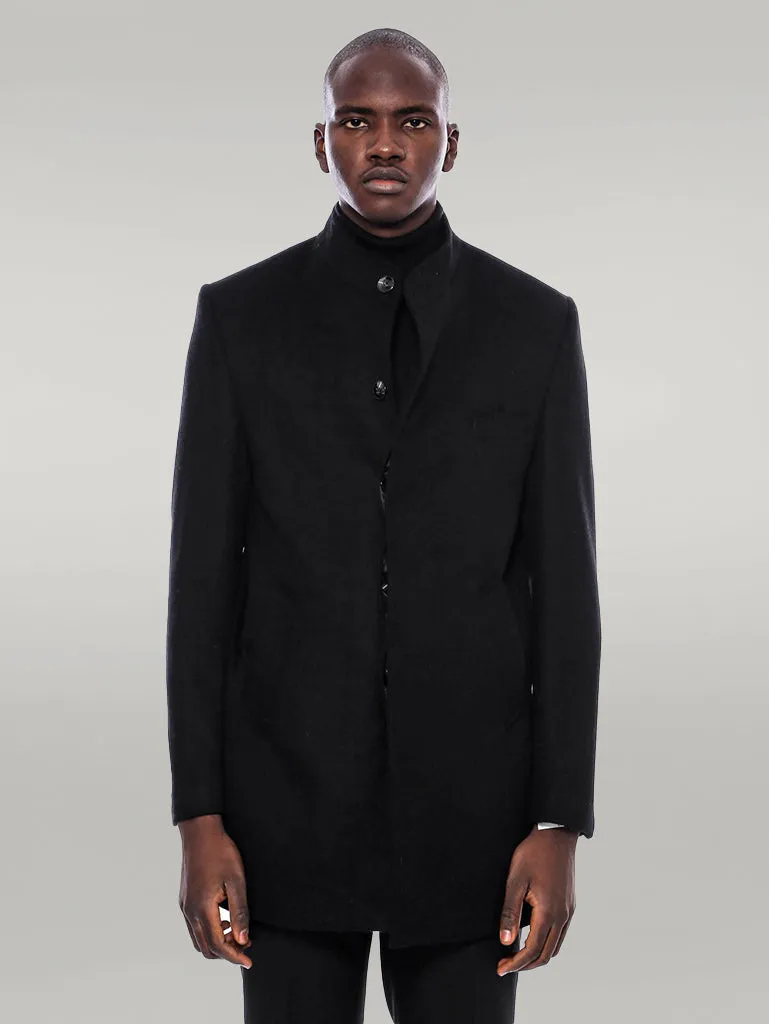Mandarin Collar Men's Long Coat | Wessi