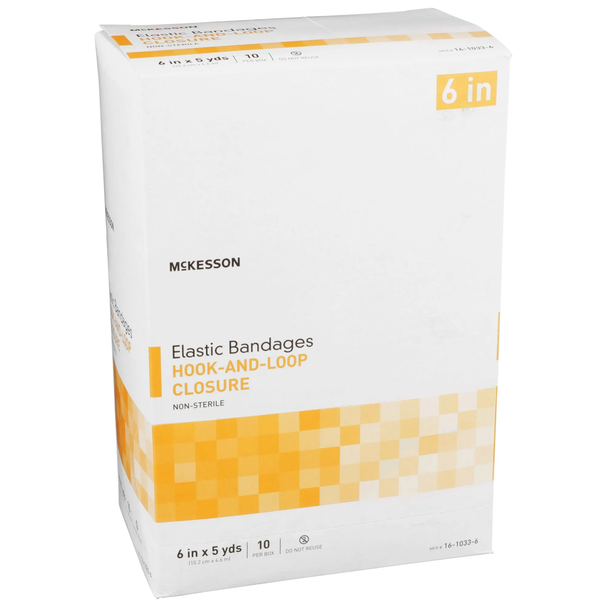 McKesson Elastic Bandages, Non-Sterile, Hook and Loop Closure, 6 Inch x 5 Yard