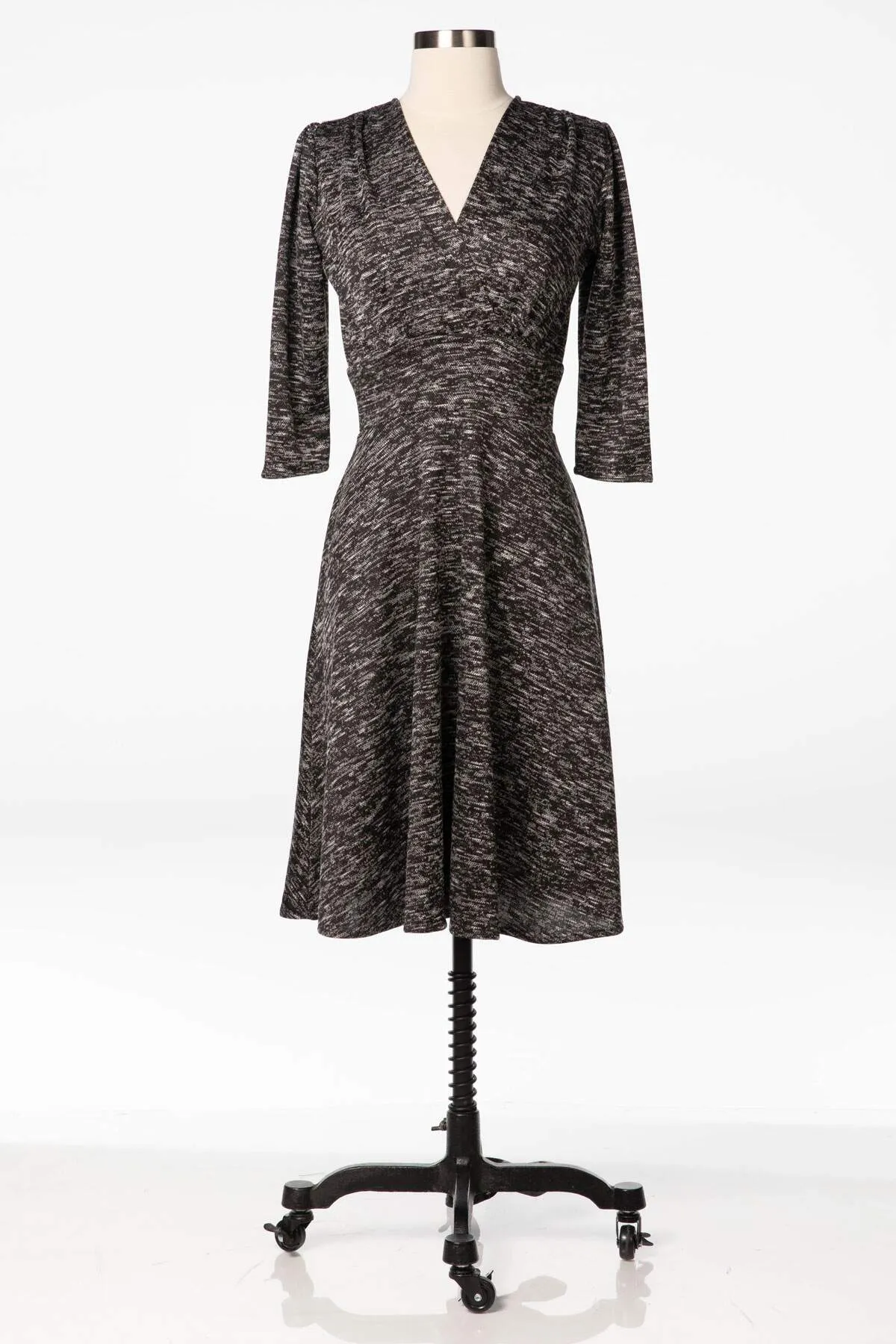 Megan Dress - Marled Charcoal Sweater Knit
