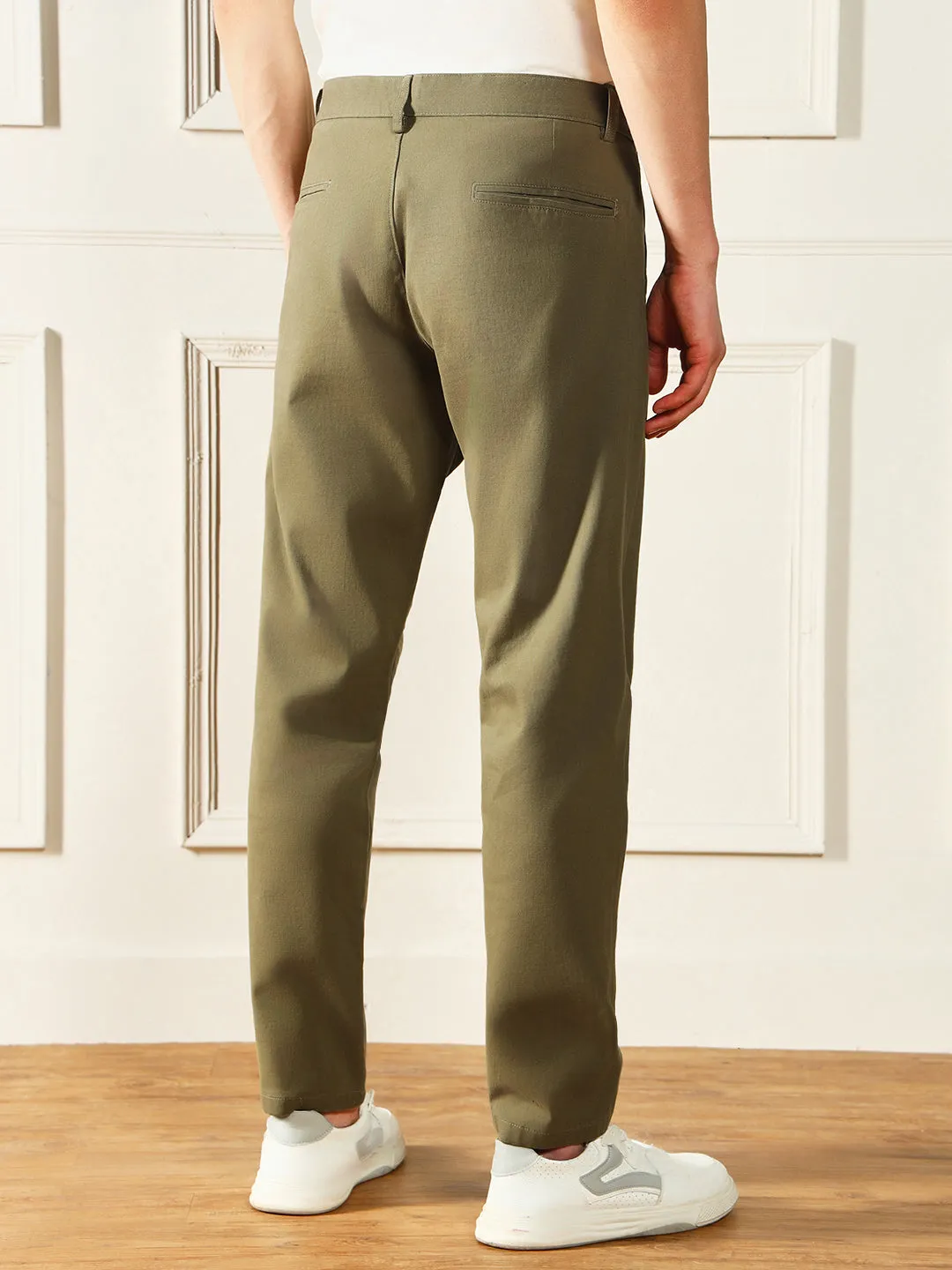 Men's Army Solid Casual Trousers