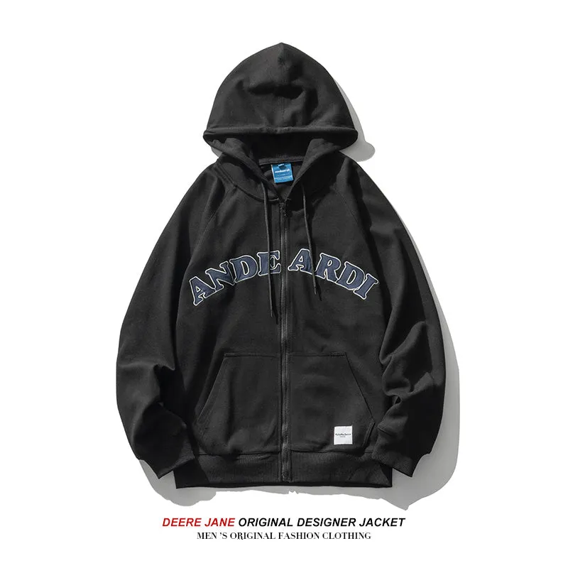 Men's Cardigan Hoodie Spring Hooded Sweater Men's Spring and Autumn Loose Student Casual Jacket
